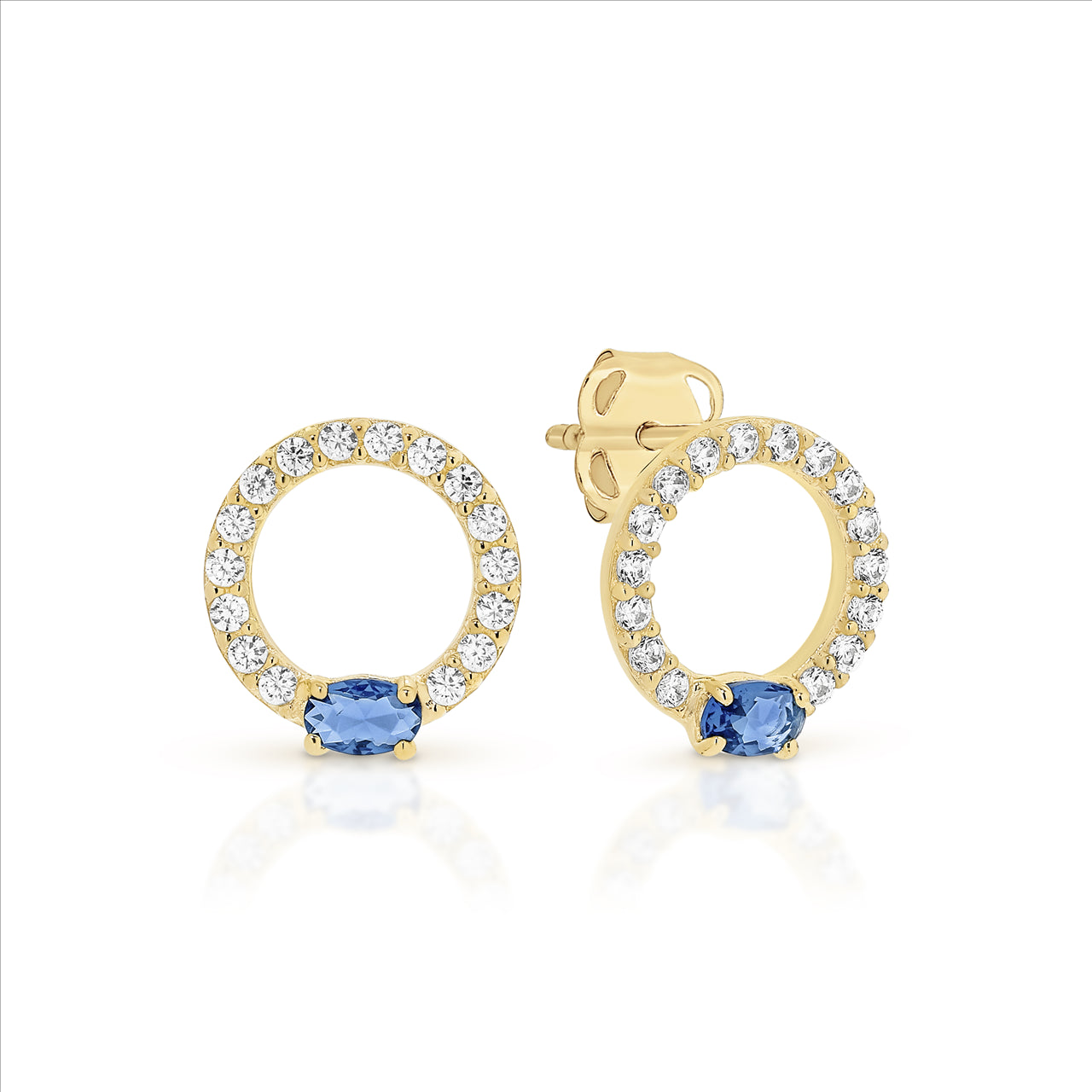 Sapphire Gold Stud Earrings