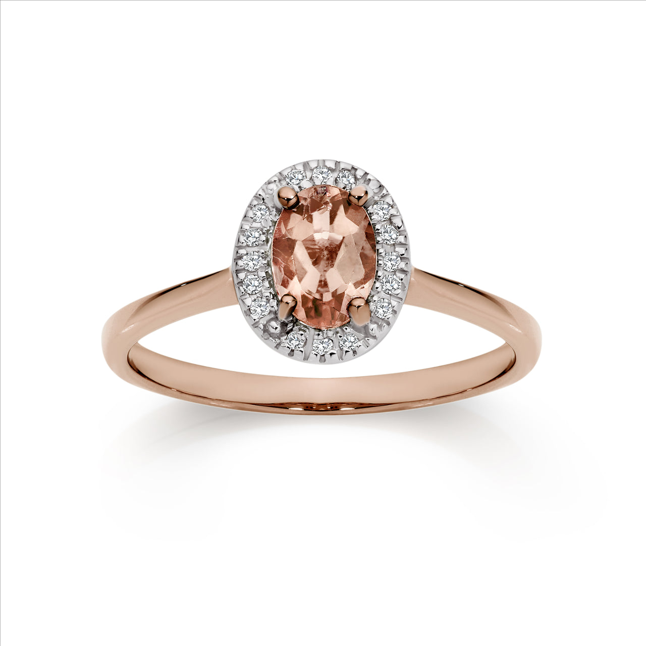 Morganite & Diamond Rose Gold Ring