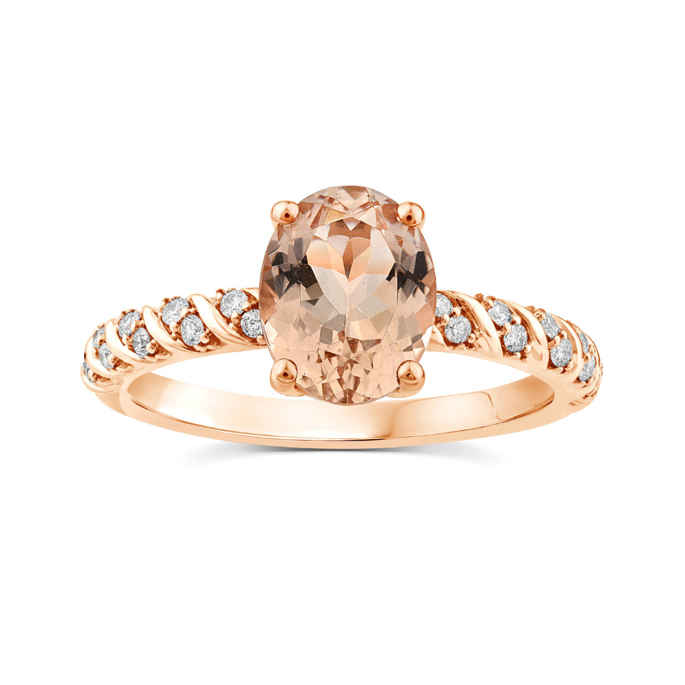 Morganite and Diamond Rose Gold Ring