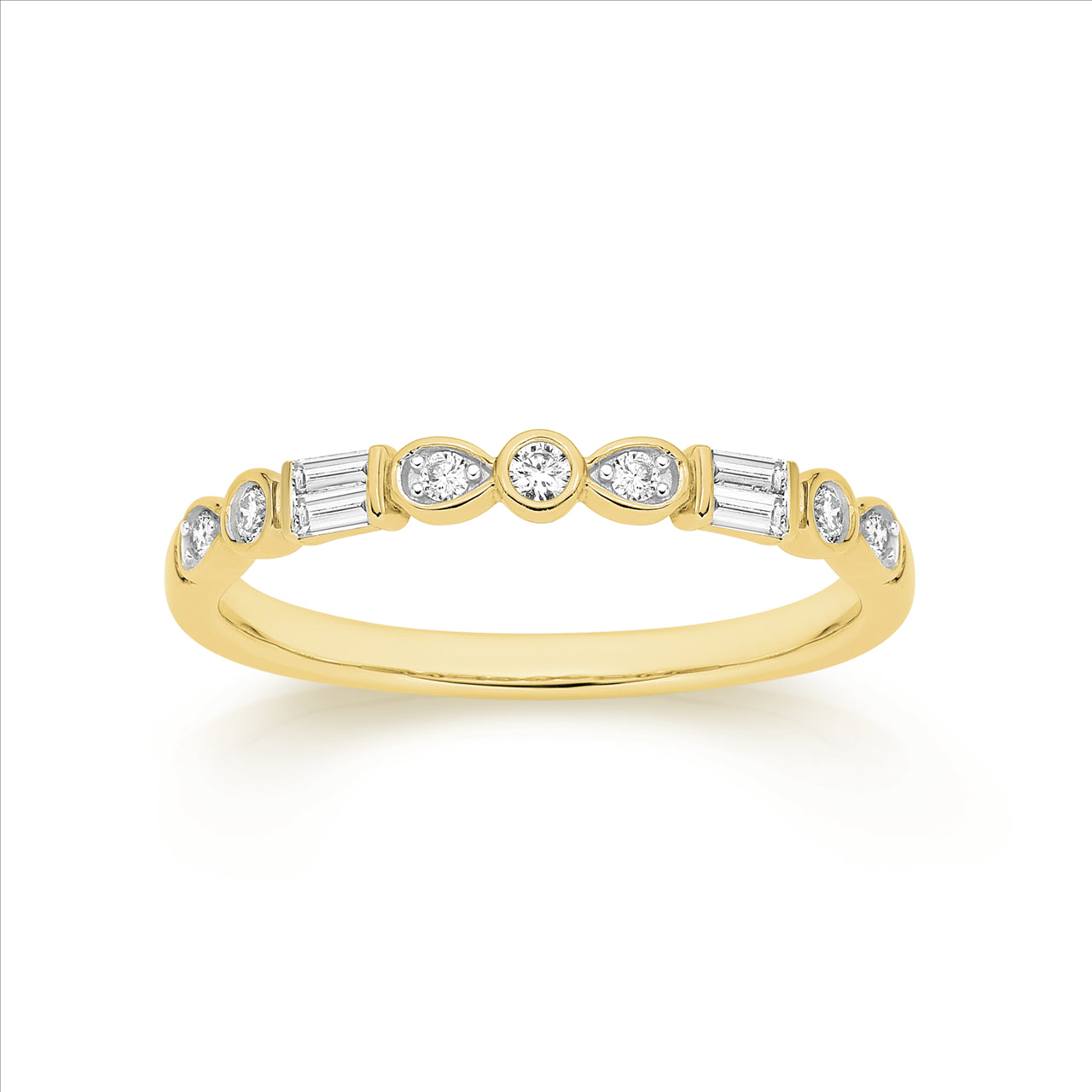 Diamond Baguette and Bezel Ring
