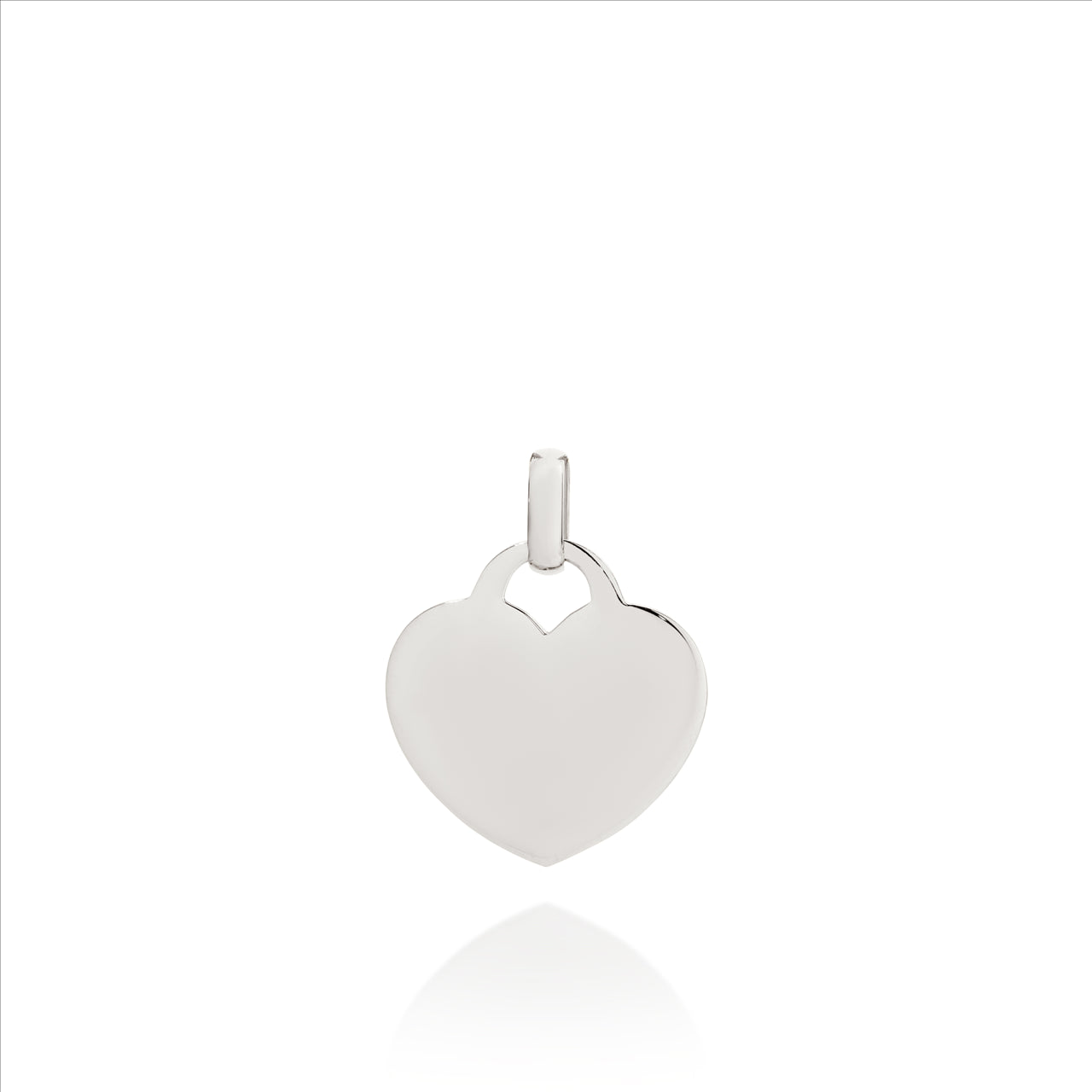 Polished Heart Engravable Pendant 9ct White Gold