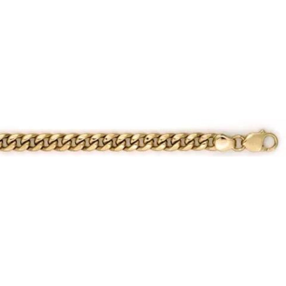 9ct Yellow Gold Silver filled Flat Curb Bracelet 21cm