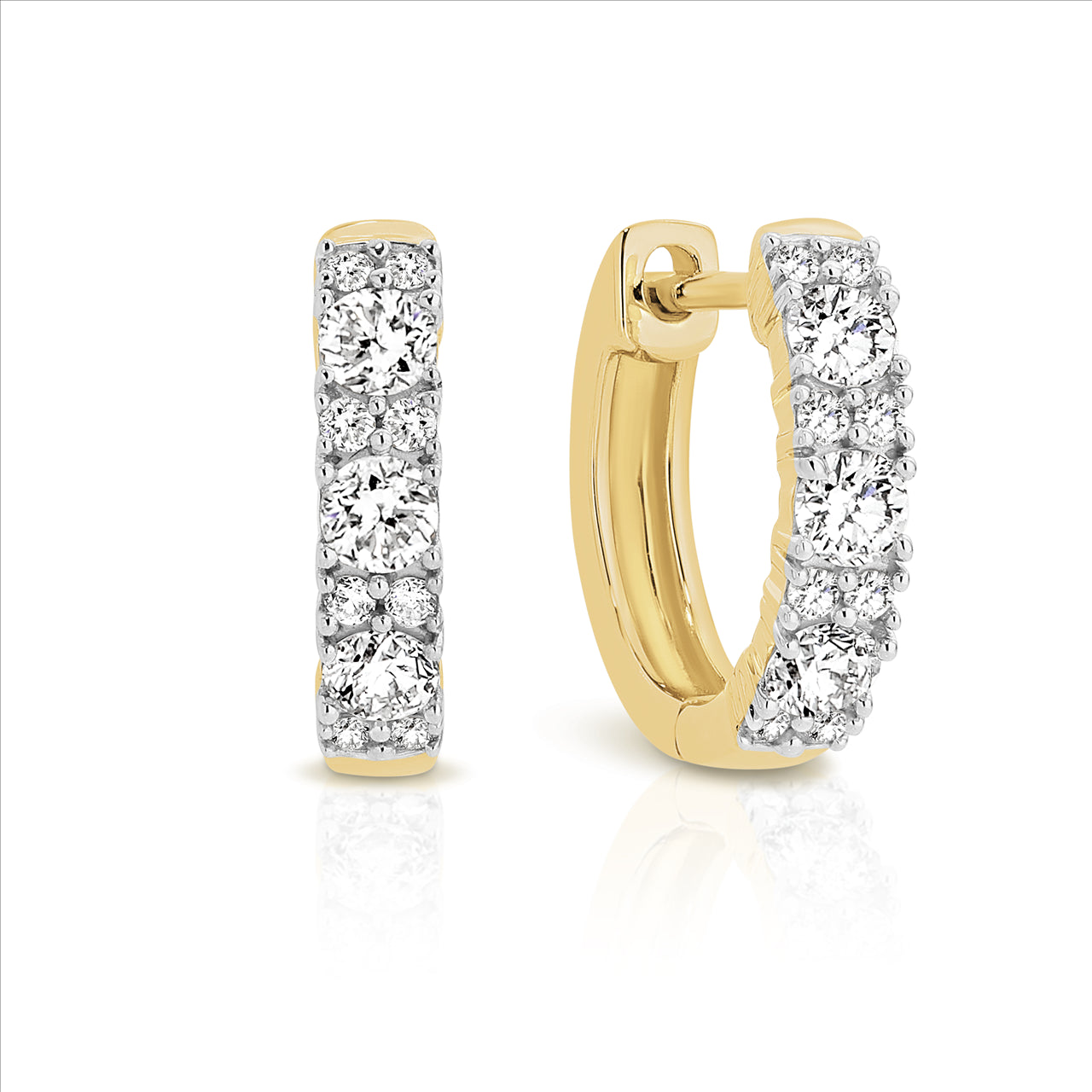 0.50ct Diamond Gold Huggie Earrings