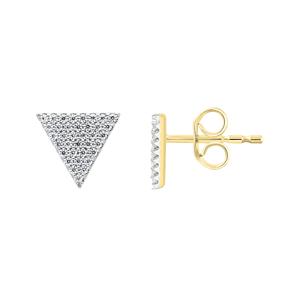 Diamond 0.20ct Triangle Stud Earrings