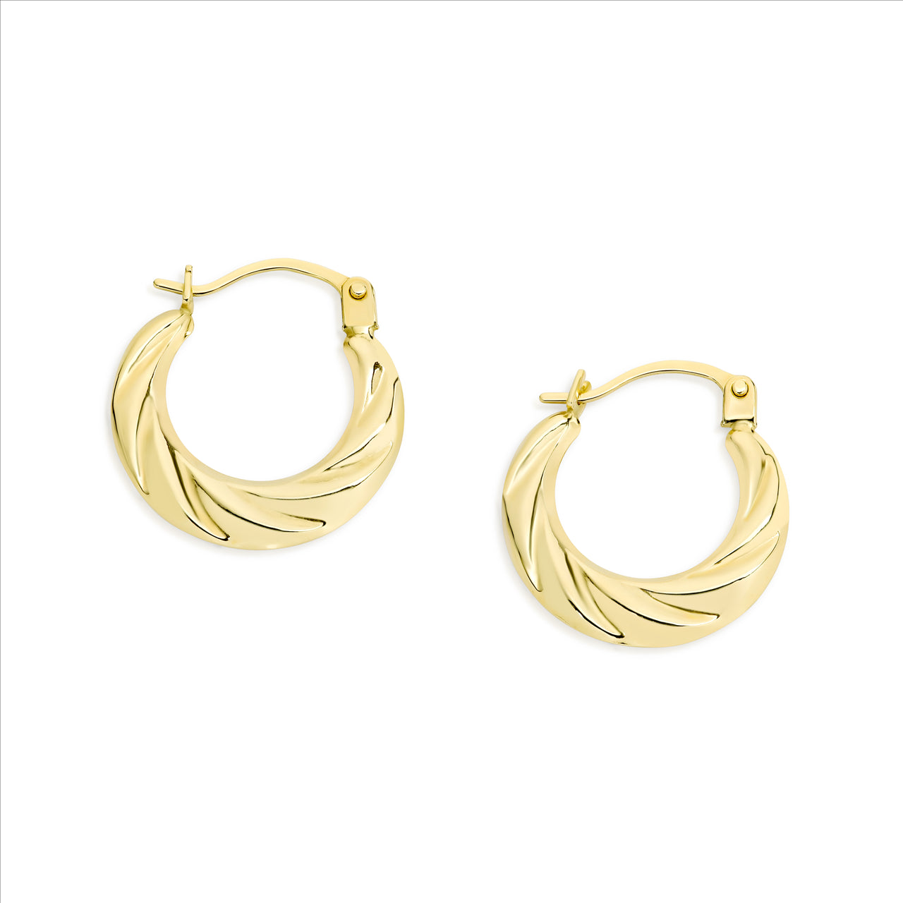 Tapered Hoop Earring 9ct Yellow Gold