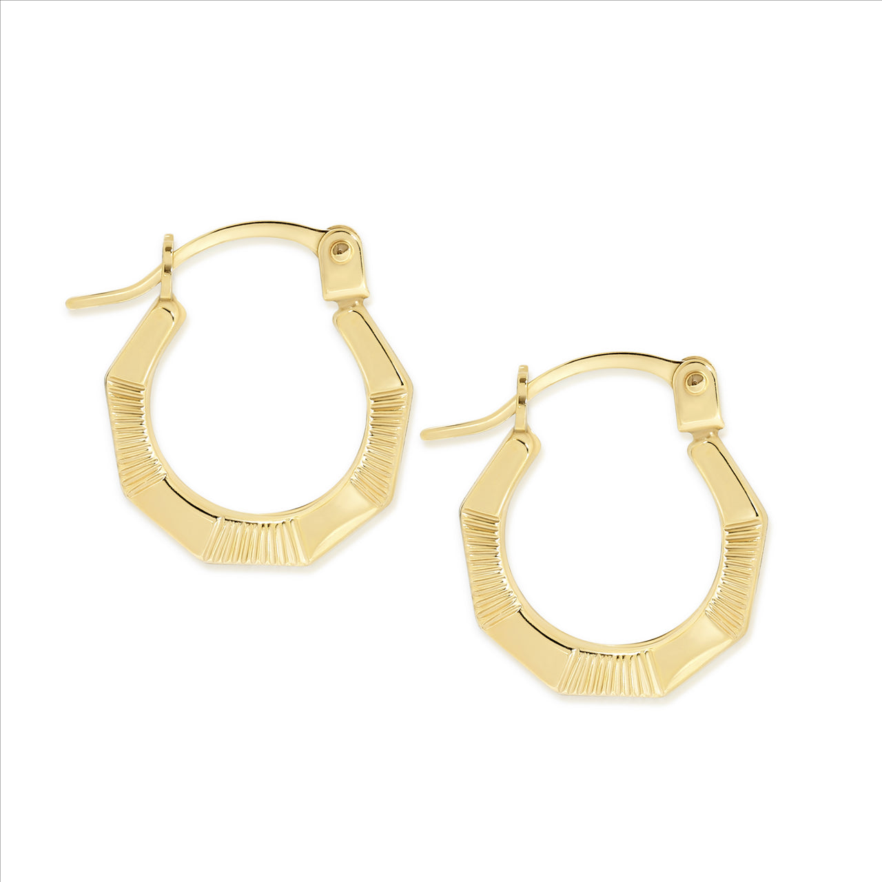 Gold Octagonal Hoop Earrings