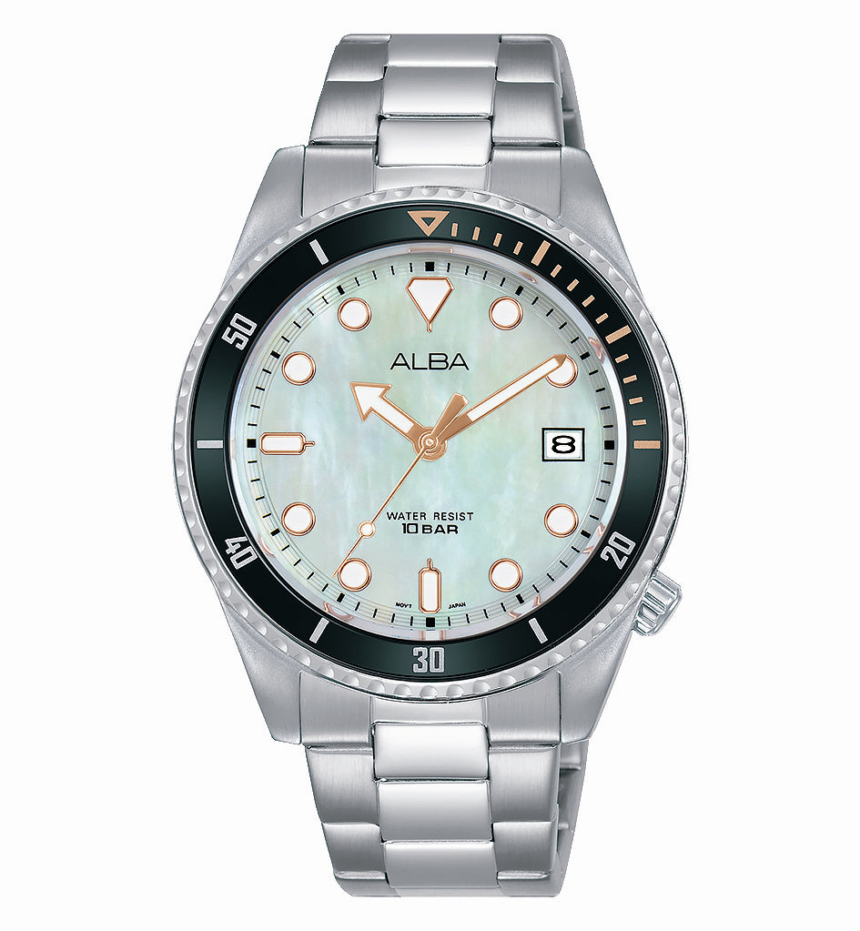 ALBA by Seiko Active Ladies Silver Blue Watch AG8L49X1