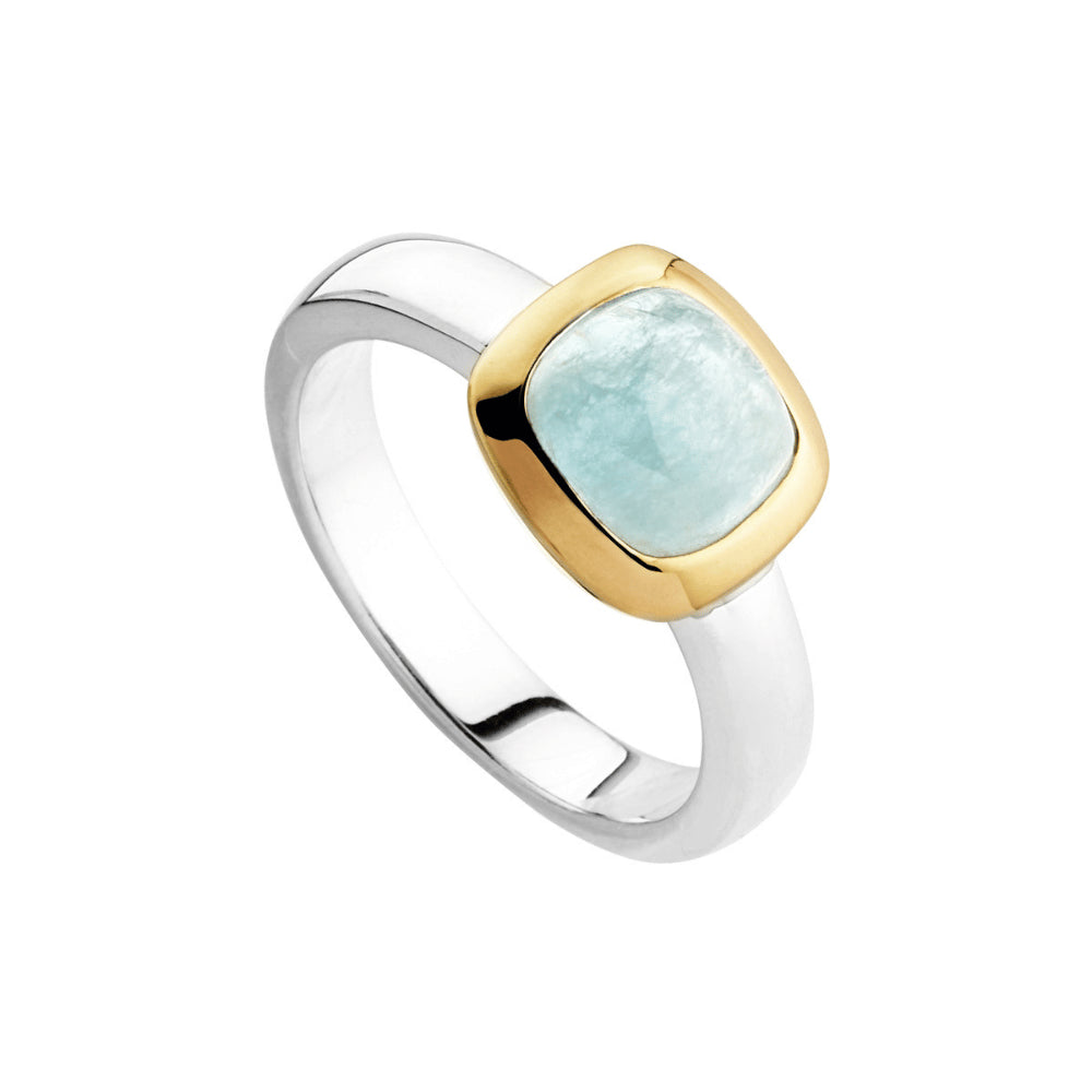Aura Two-tone Aquamarine Ring Medium R6901M
