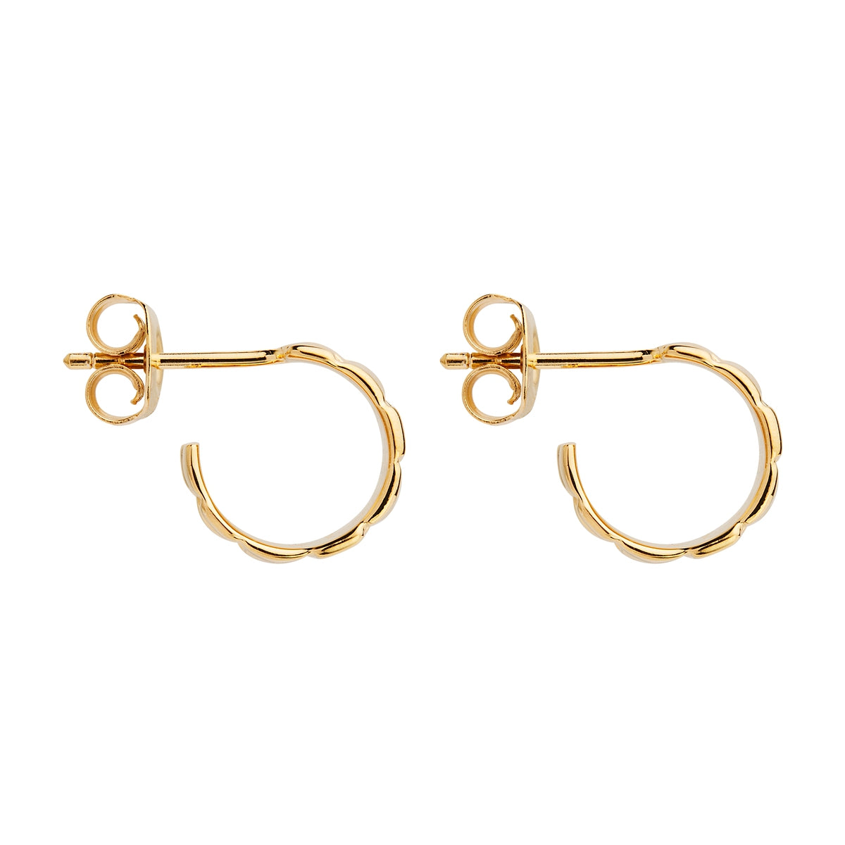 Weave Gold Stud Hoop Earring E6820