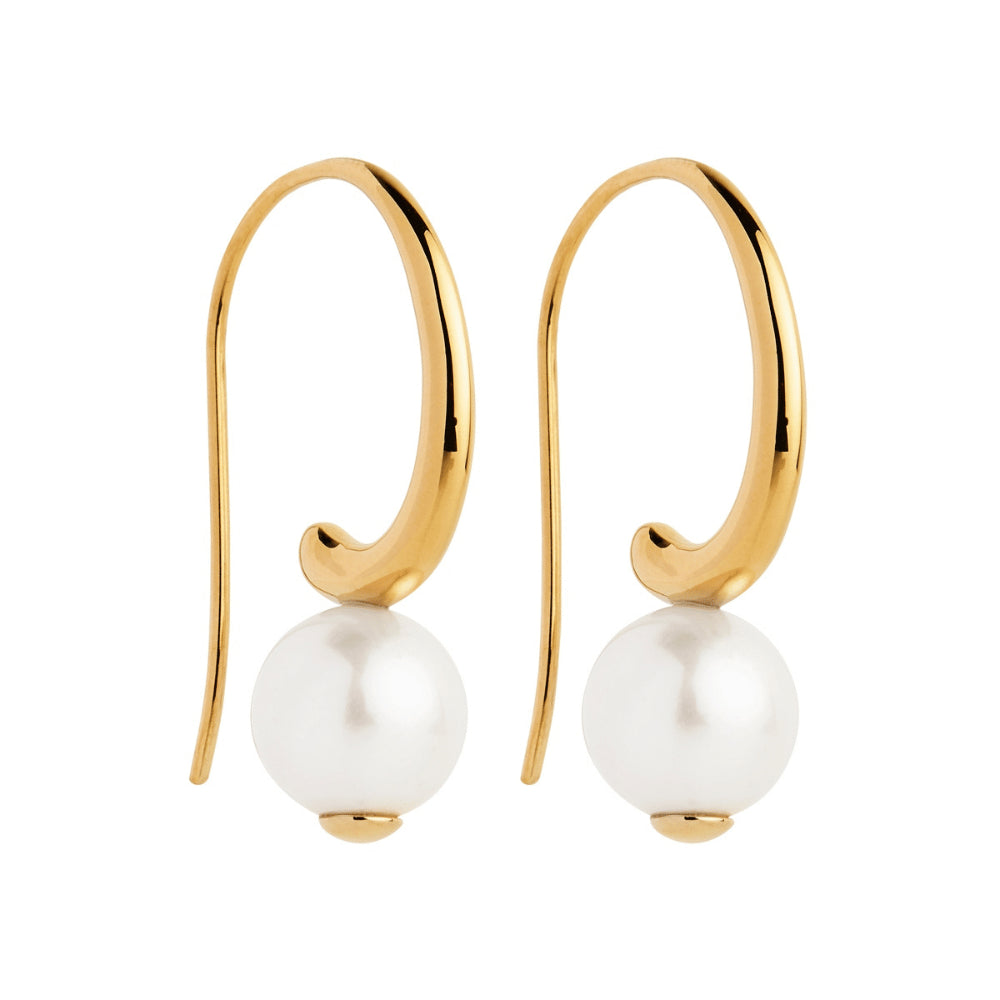 Fern Pearl Gold Earrings E6909