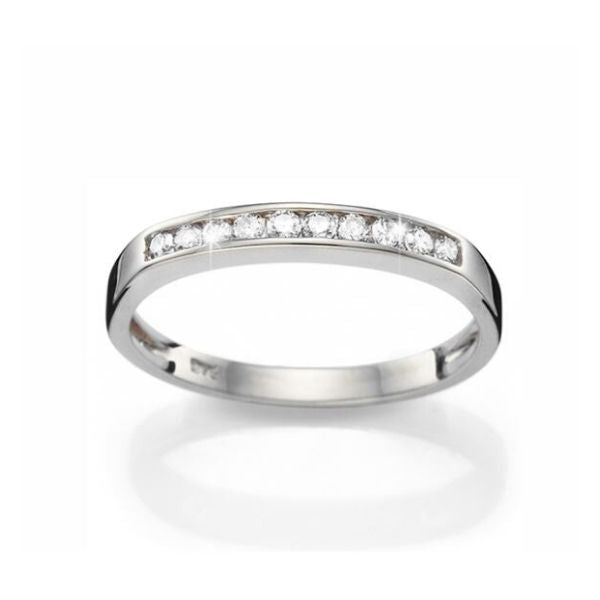 Diamond Channel Set 9ct White Gold Ring