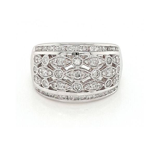 Vintage Inspired Diamond Ring 9ct White Gold