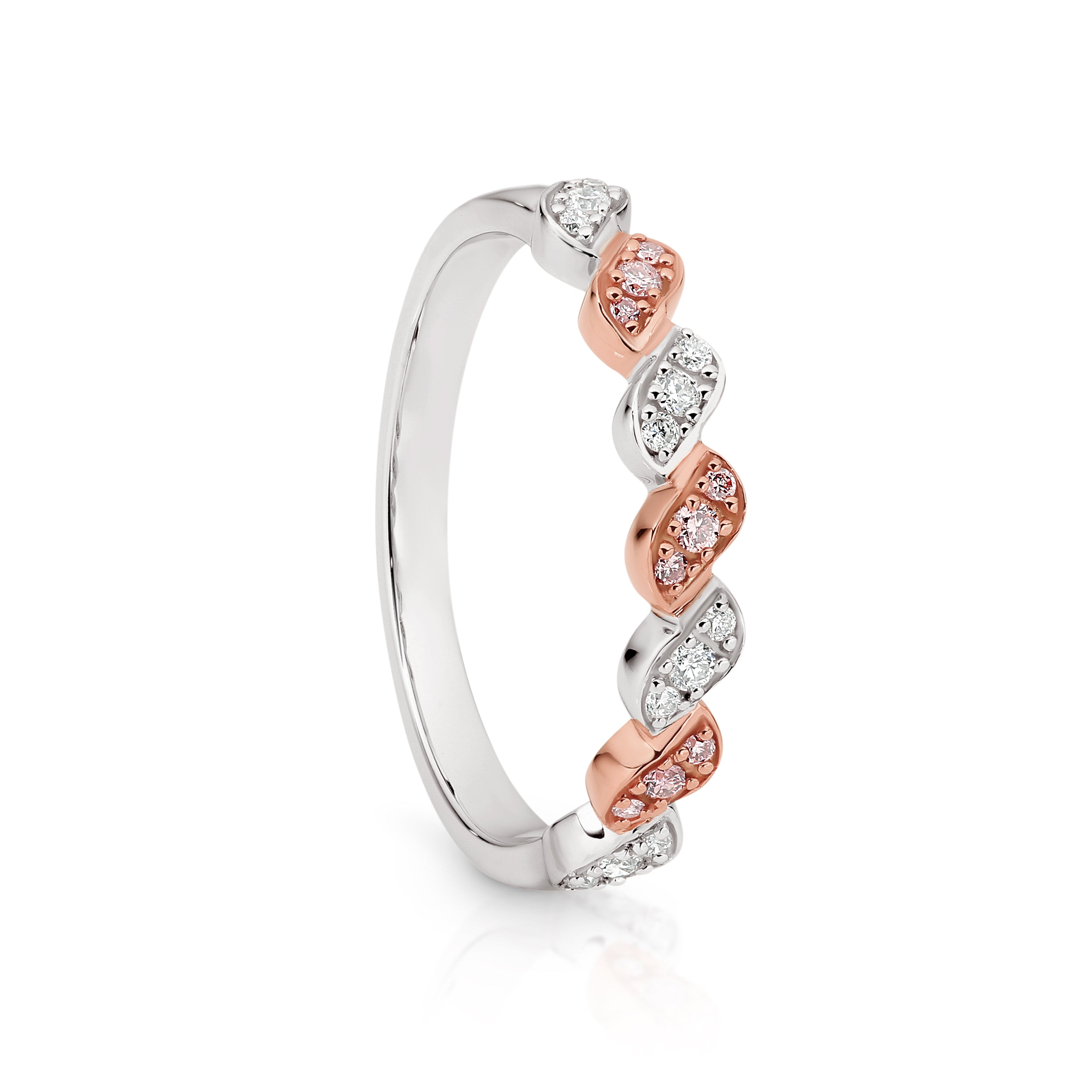 Natural Australian Pink Diamond Ring set in 9ct White Gold