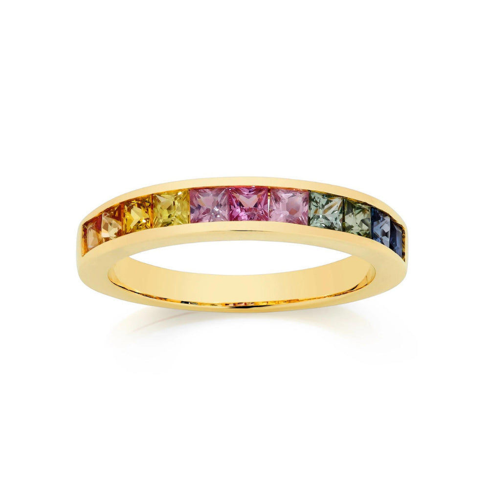 Natural Multicoloured Sapphire Ring