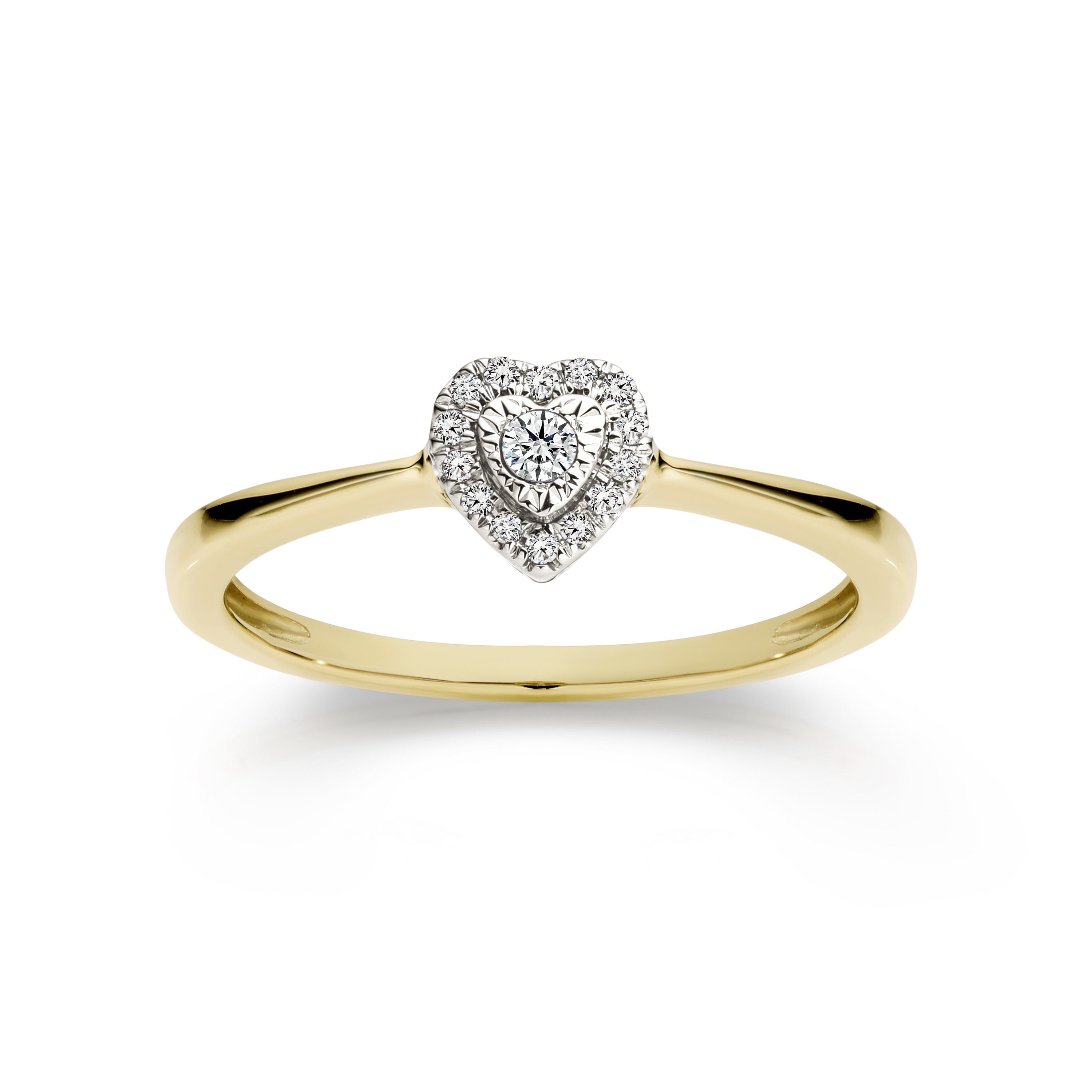Diamond Heart Gold Ring