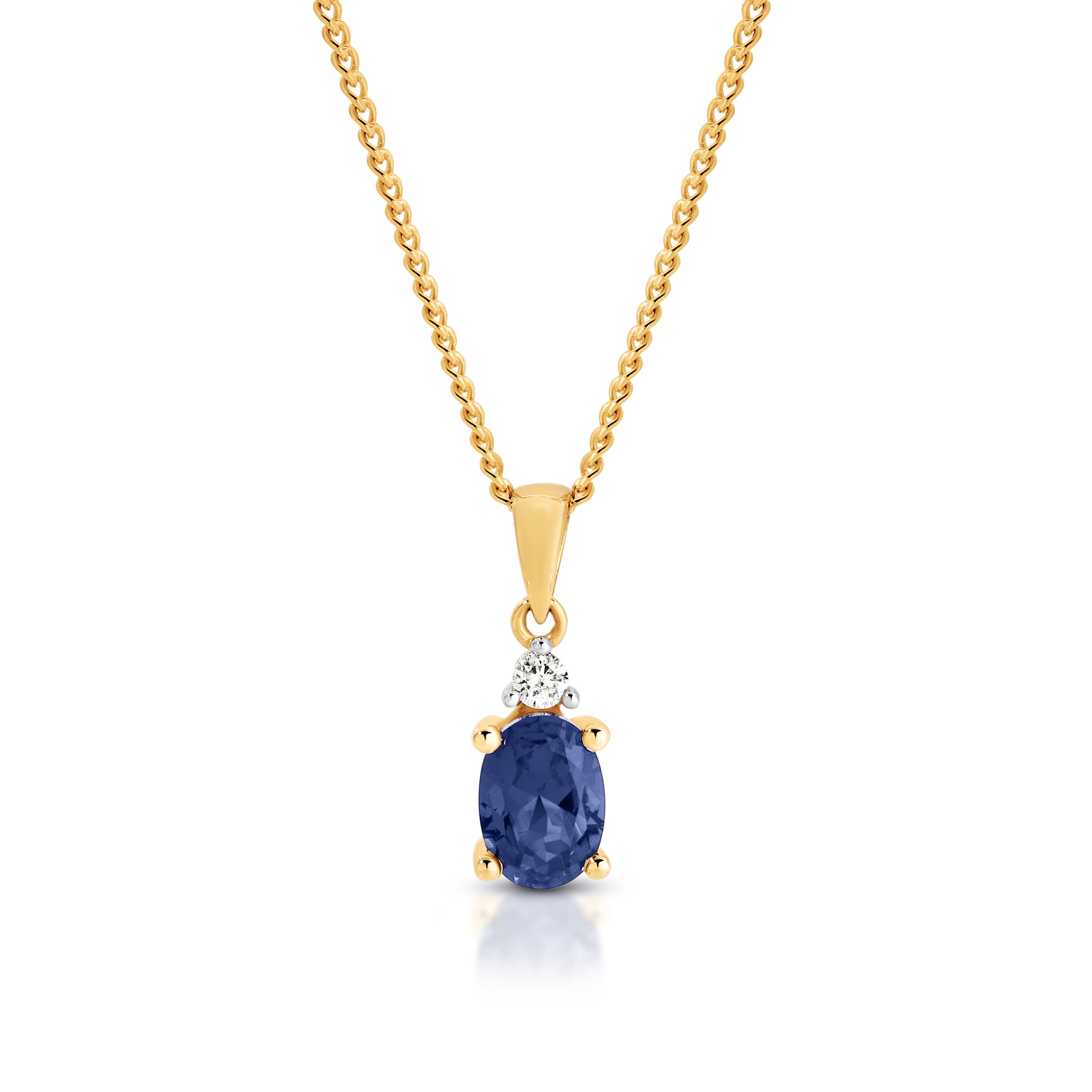 Sapphire and Diamond Gold Pendant