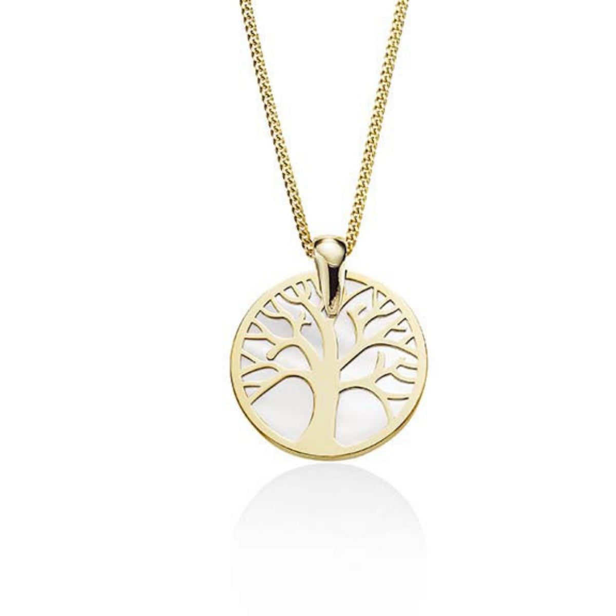 Tree of LIfe Mother of Pearl Gold Pendant
