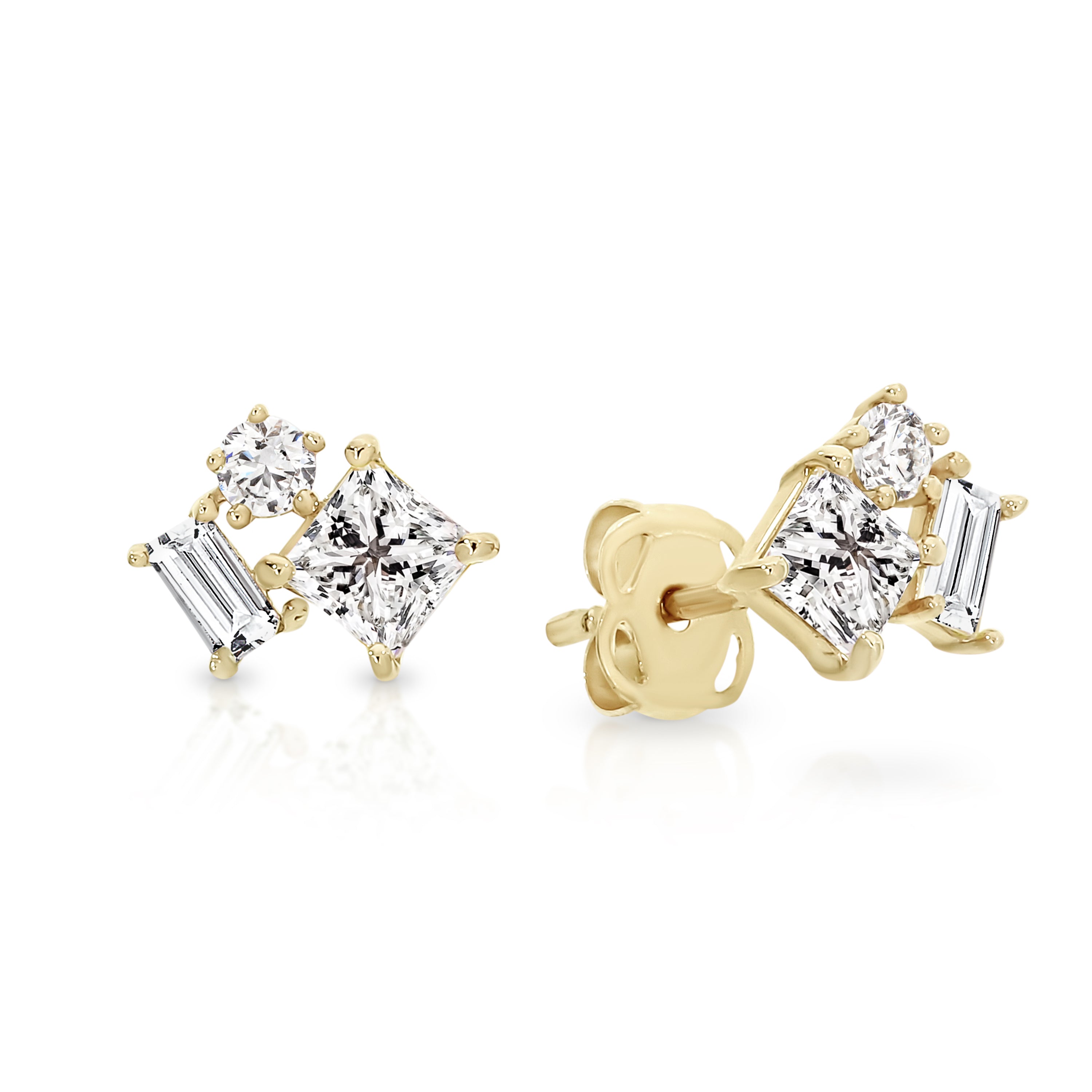 Gold CZ Scatter Studs