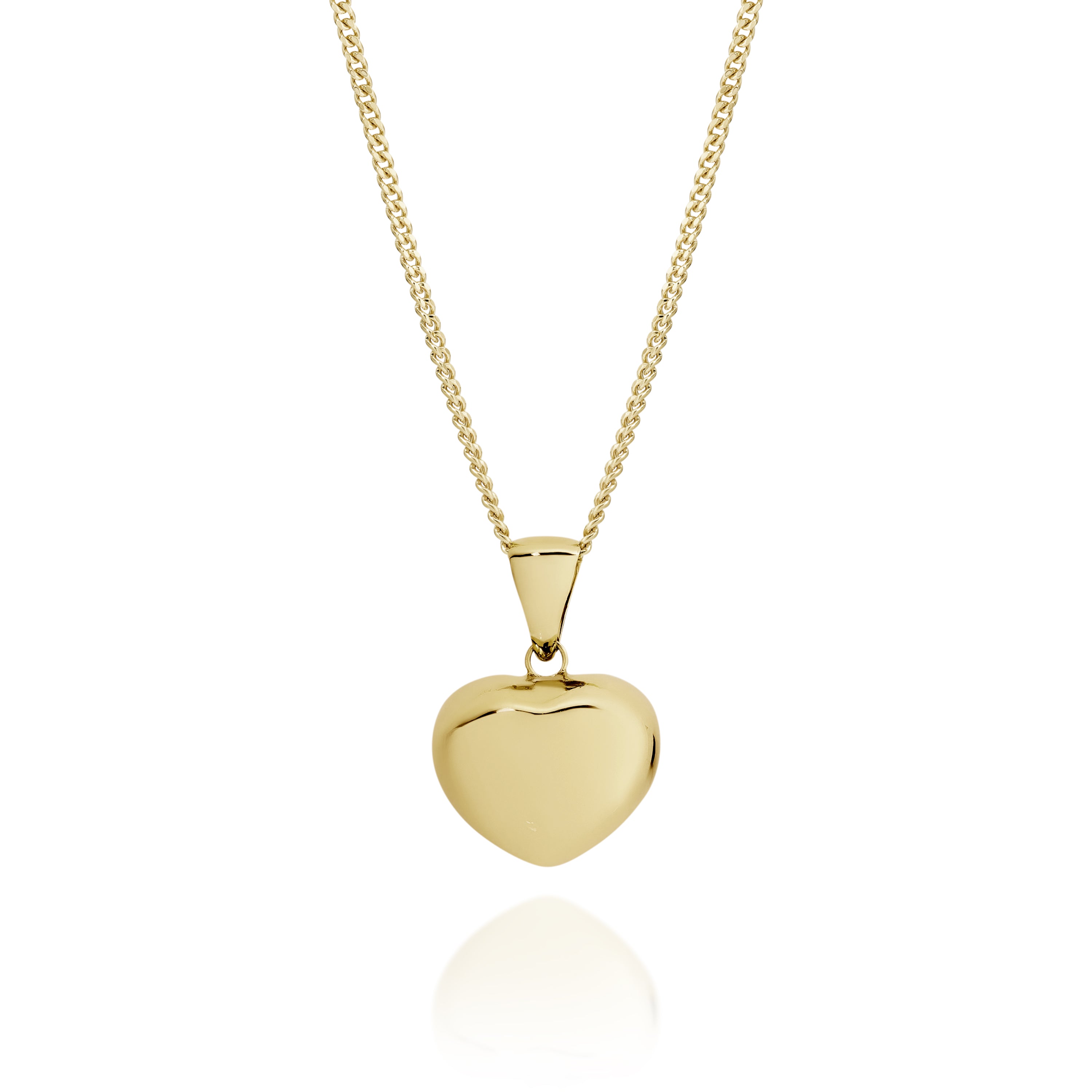 Gold Puffed Heart Pendant