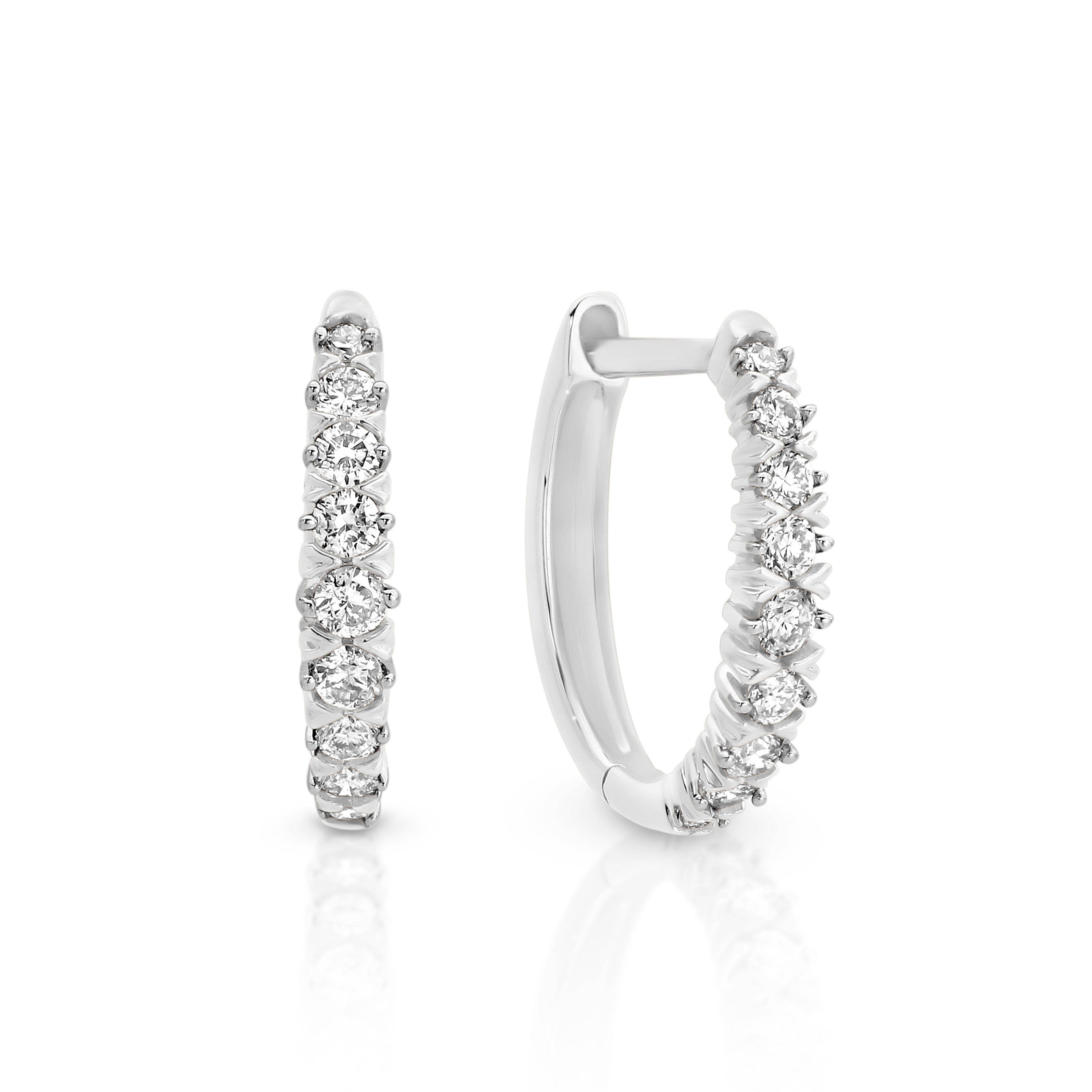 White Gold Diamond 0.25ct Huggie Earrings