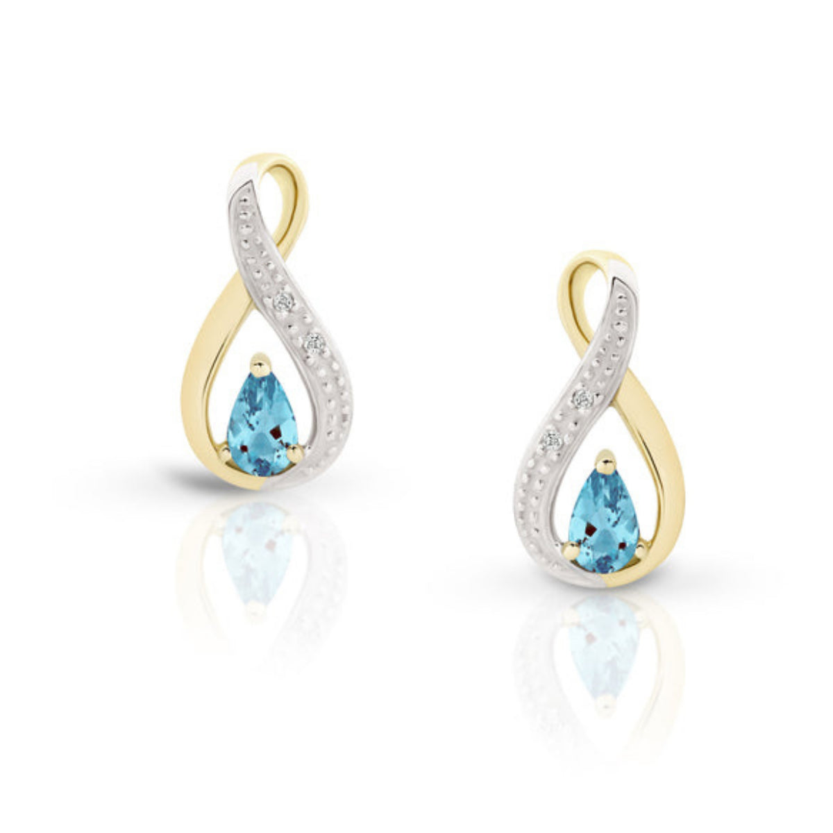 Infinity Blue Topaz and diamond stud earrings