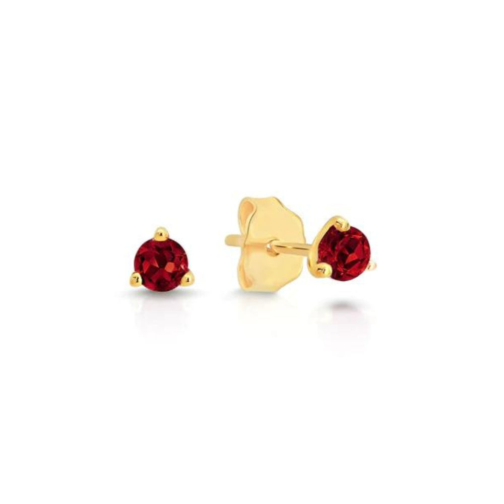 Garnet Gold Stud Earrings