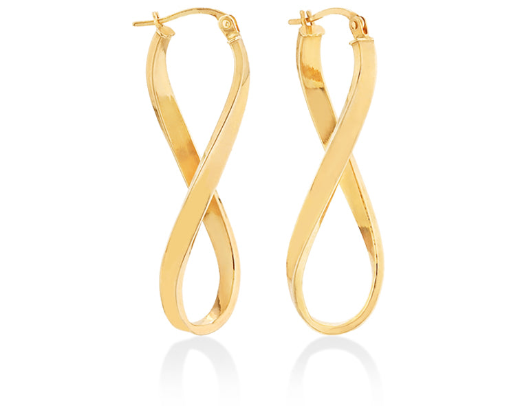 Oval Figure 8 Gold Hoop Earrings