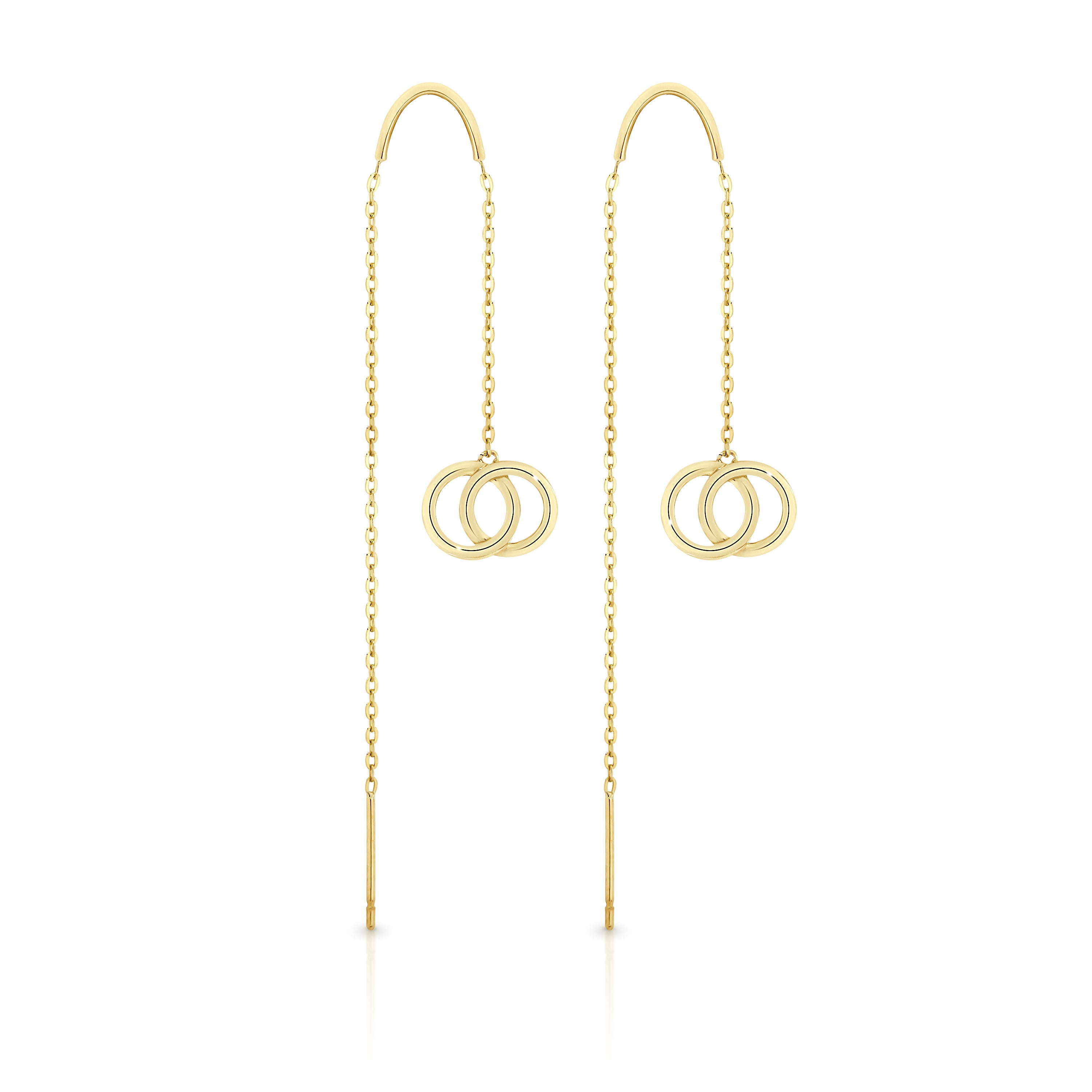 Gold Double Thread Earrings