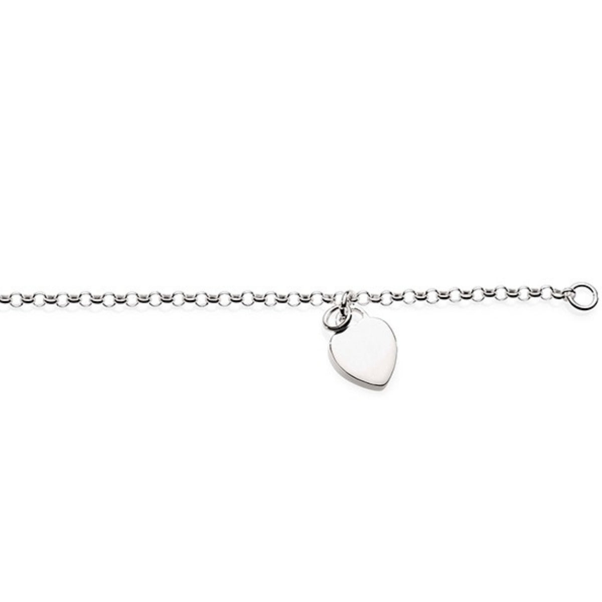 Anklet Silver Belcher with Heart Disc Charm