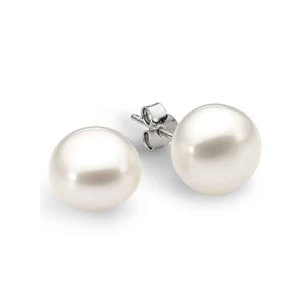 White Freshwater Pearl 12mm Stud Earrings