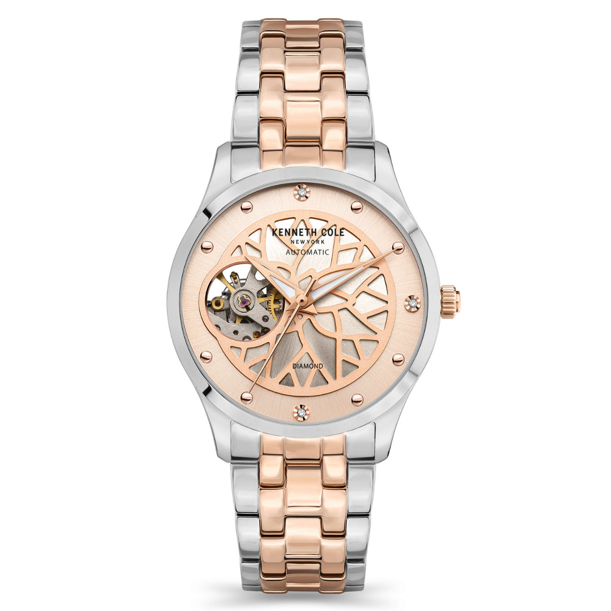 Kenneth Cole Ladies Automatic Rose 2 Tone KCWLL2123603
