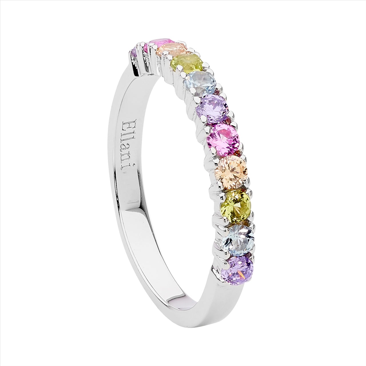 Sterling Silver Multicoloured Cubic Zirconia Ring