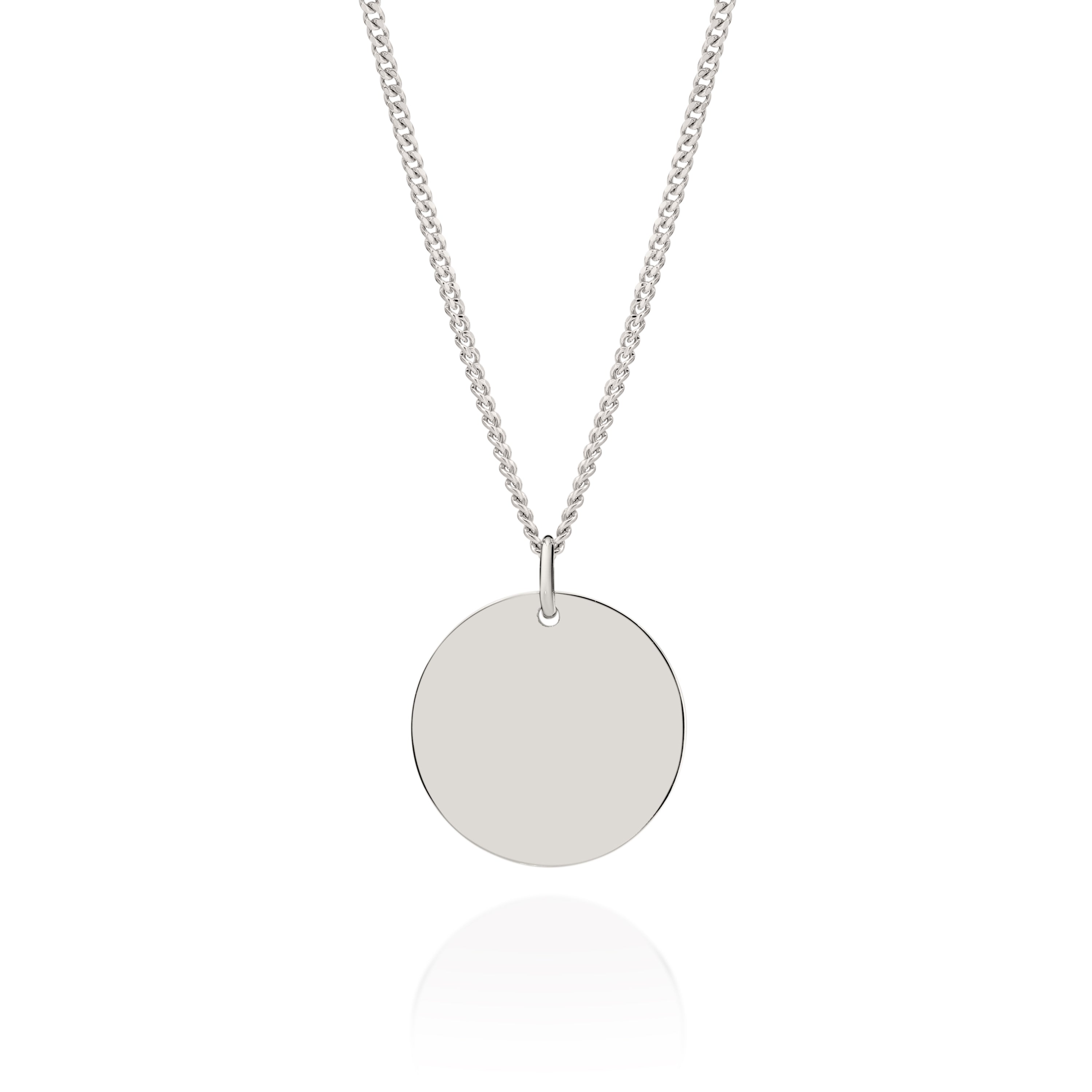 20mm Round Engravable Disc Sterling Silver