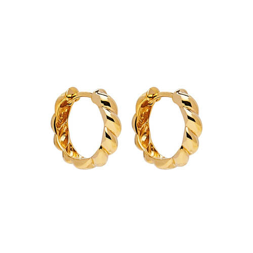 NAJO Zippy Twist Rose Gold Huggie Earrings E6519