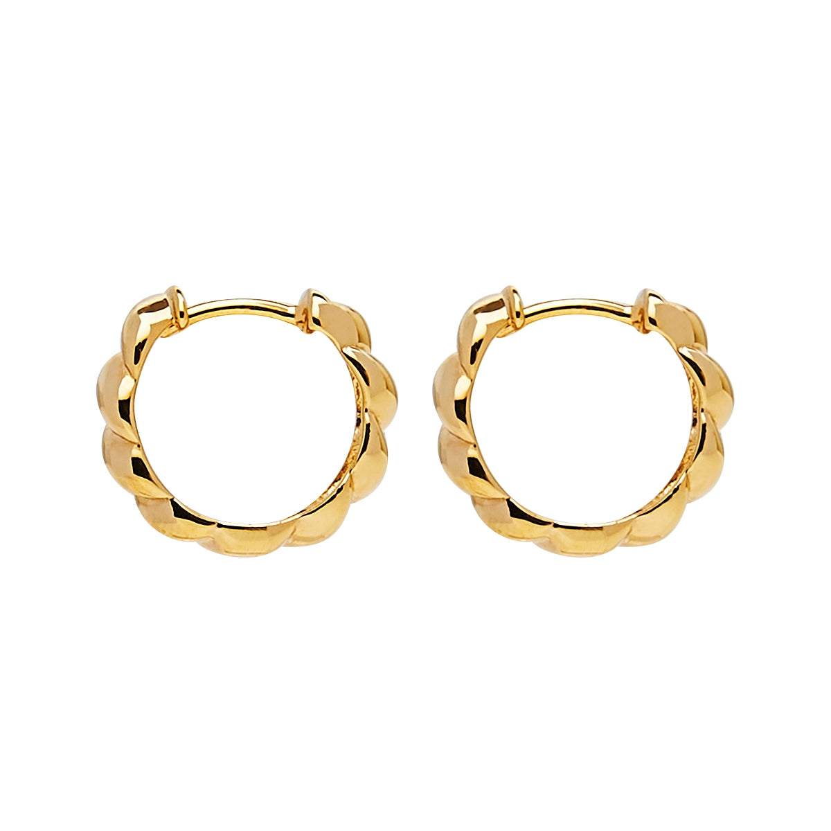 NAJO Zippy Twist Rose Gold Huggie Earrings E6519
