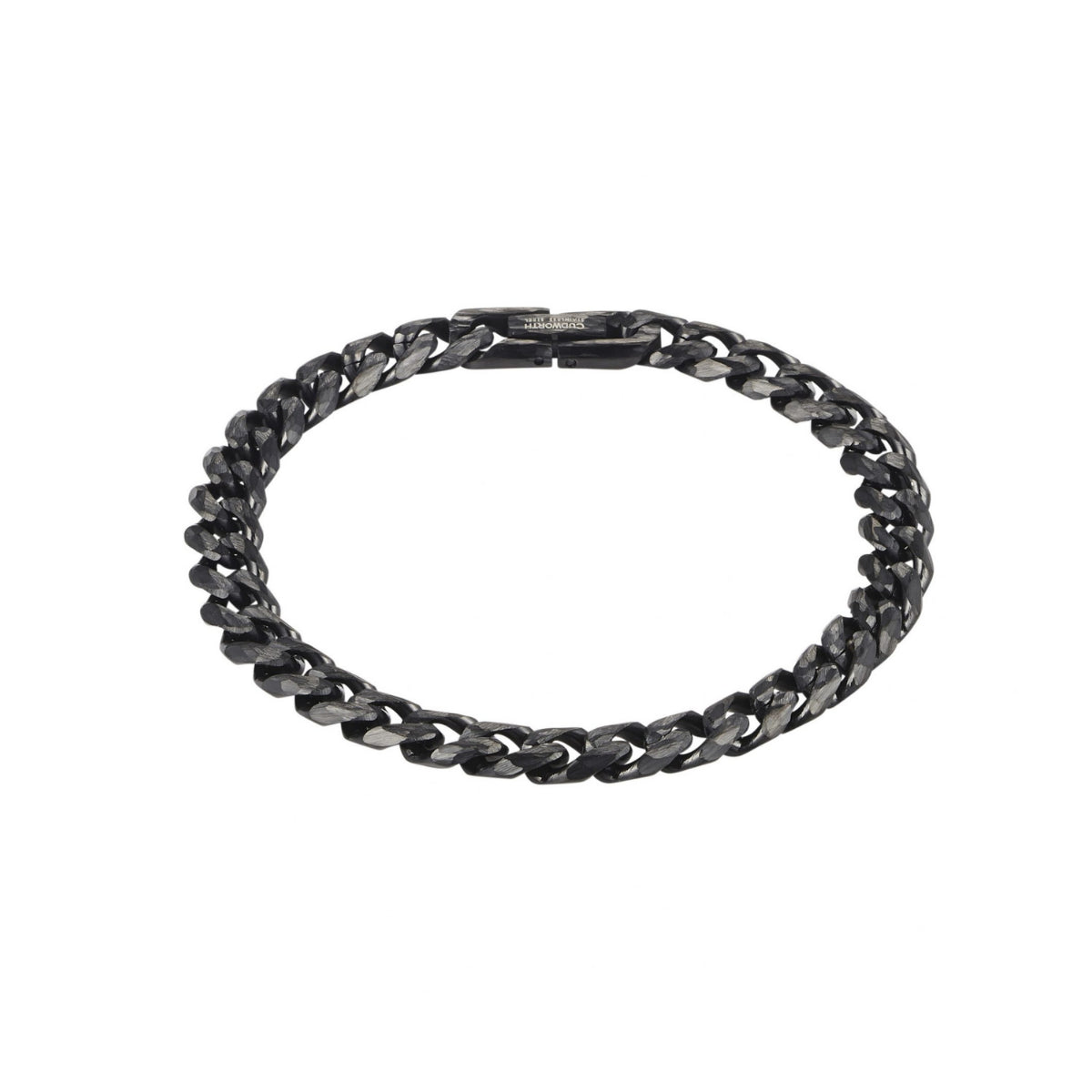 Black Stainless Steel Curb-Link Chain Bracelet