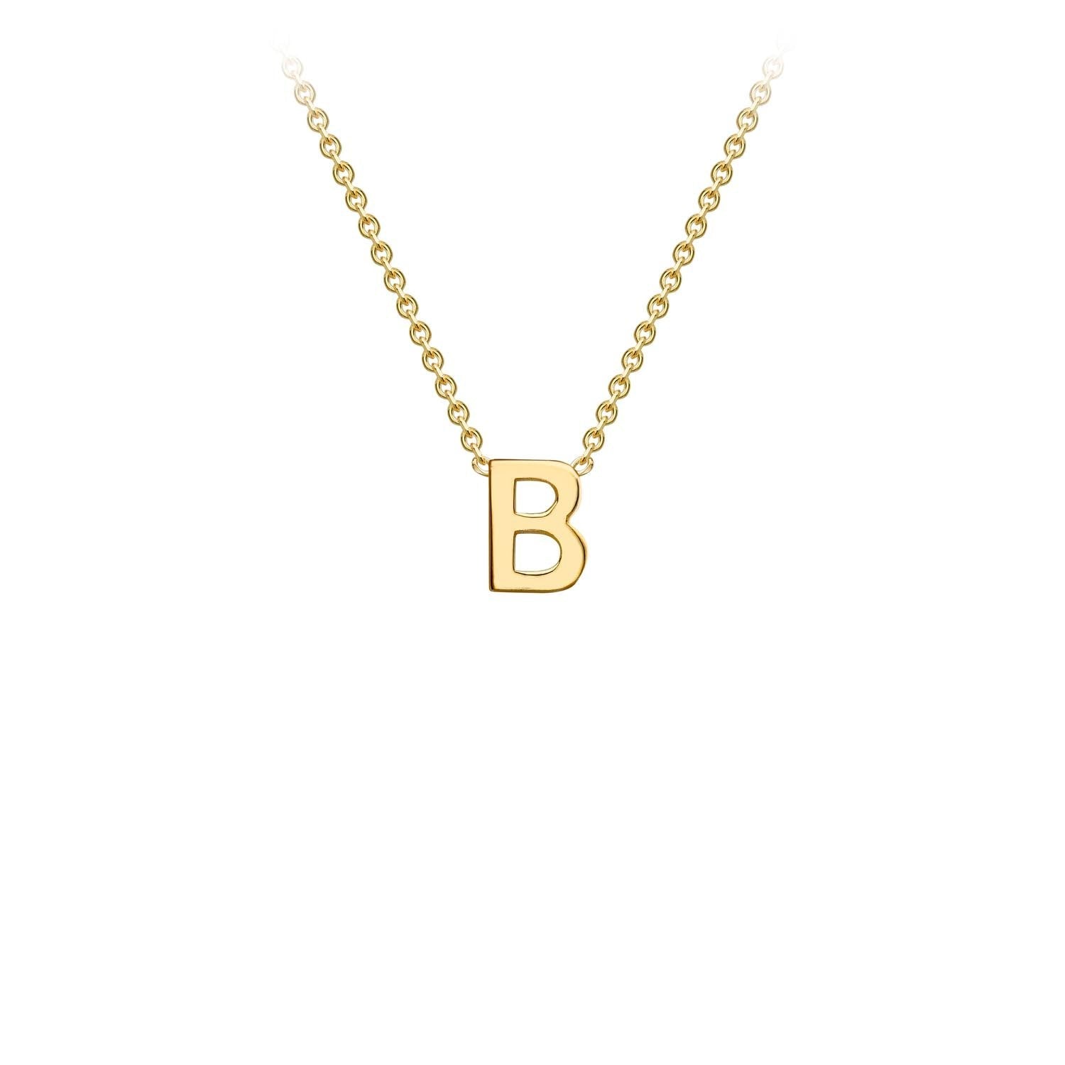 9ct Yellow Gold 'B' Petite Initial Adjustable Letter Necklace 38/43cm