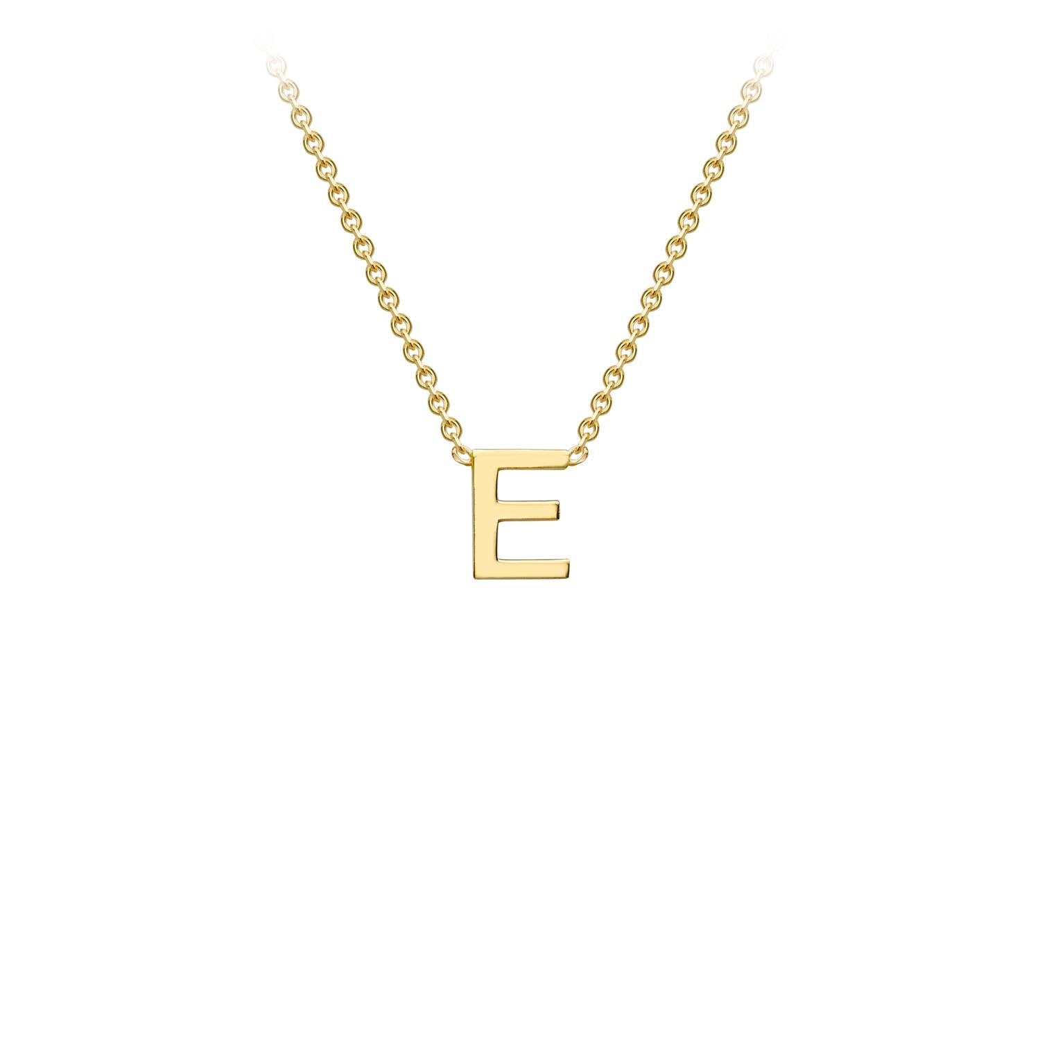 9ct Yellow Gold 'E' Petite Initial Adjustable Letter Necklace 38/43cm