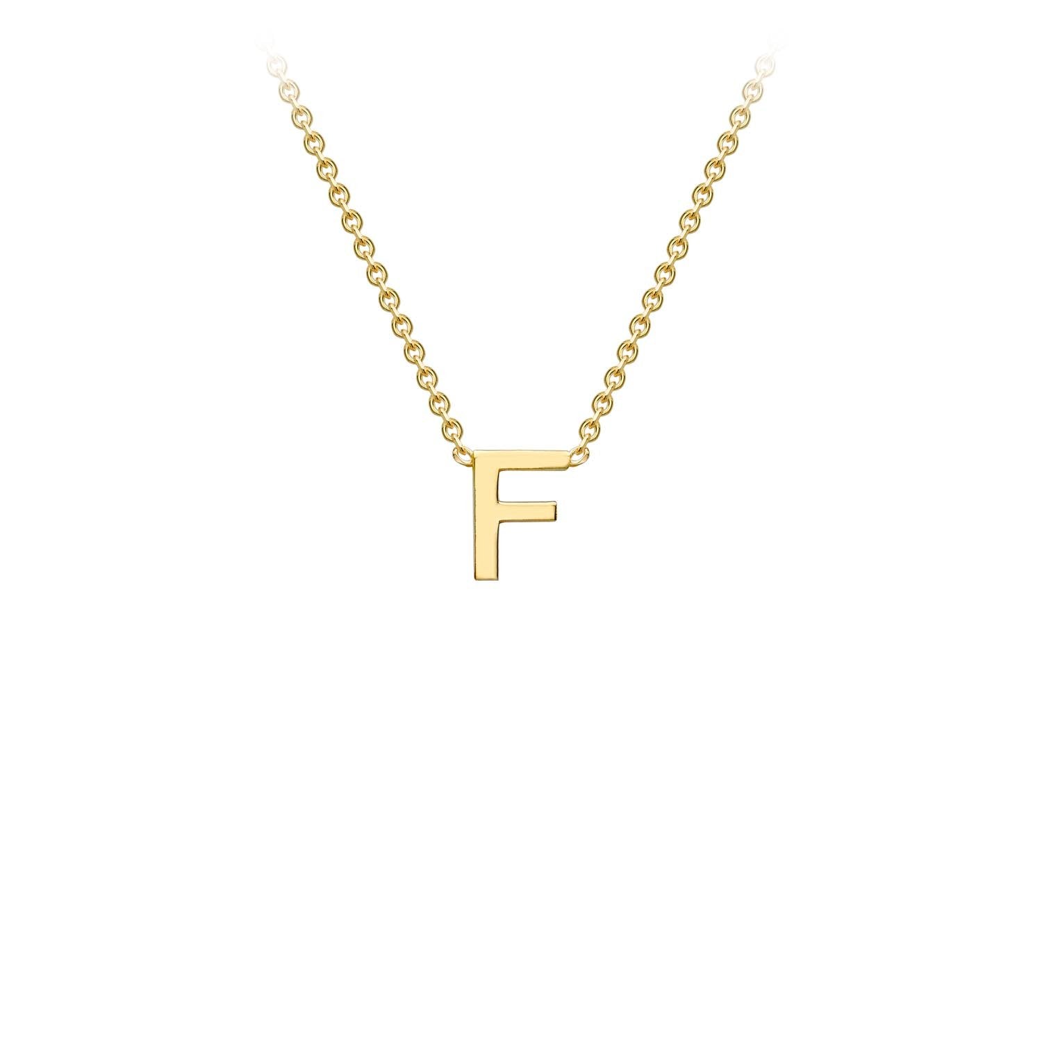 9ct Yellow Gold 'F' Petite Initial Adjustable Letter Necklace 38/43cm