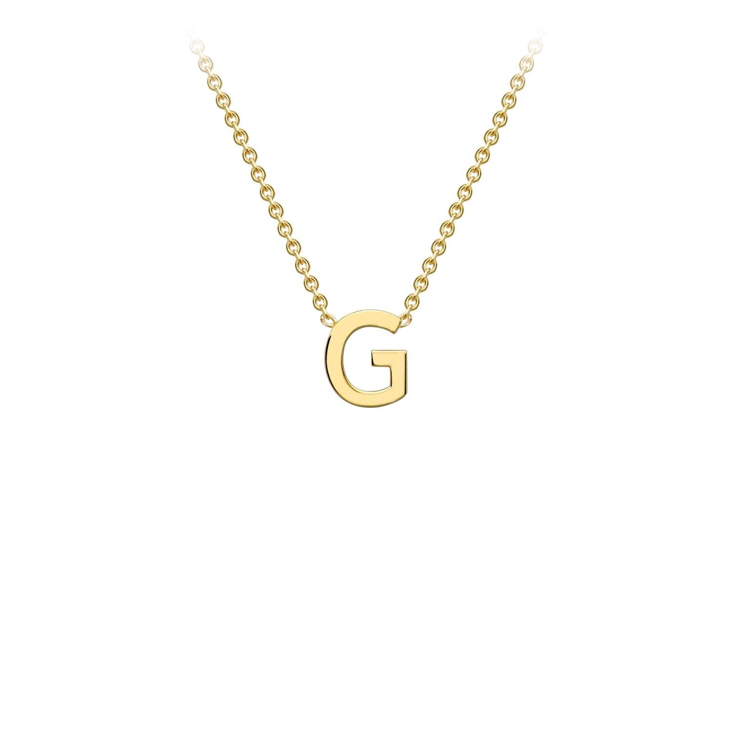 9ct Yellow Gold 'G' Petite Initial Adjustable Letter Necklace 38/43cm
