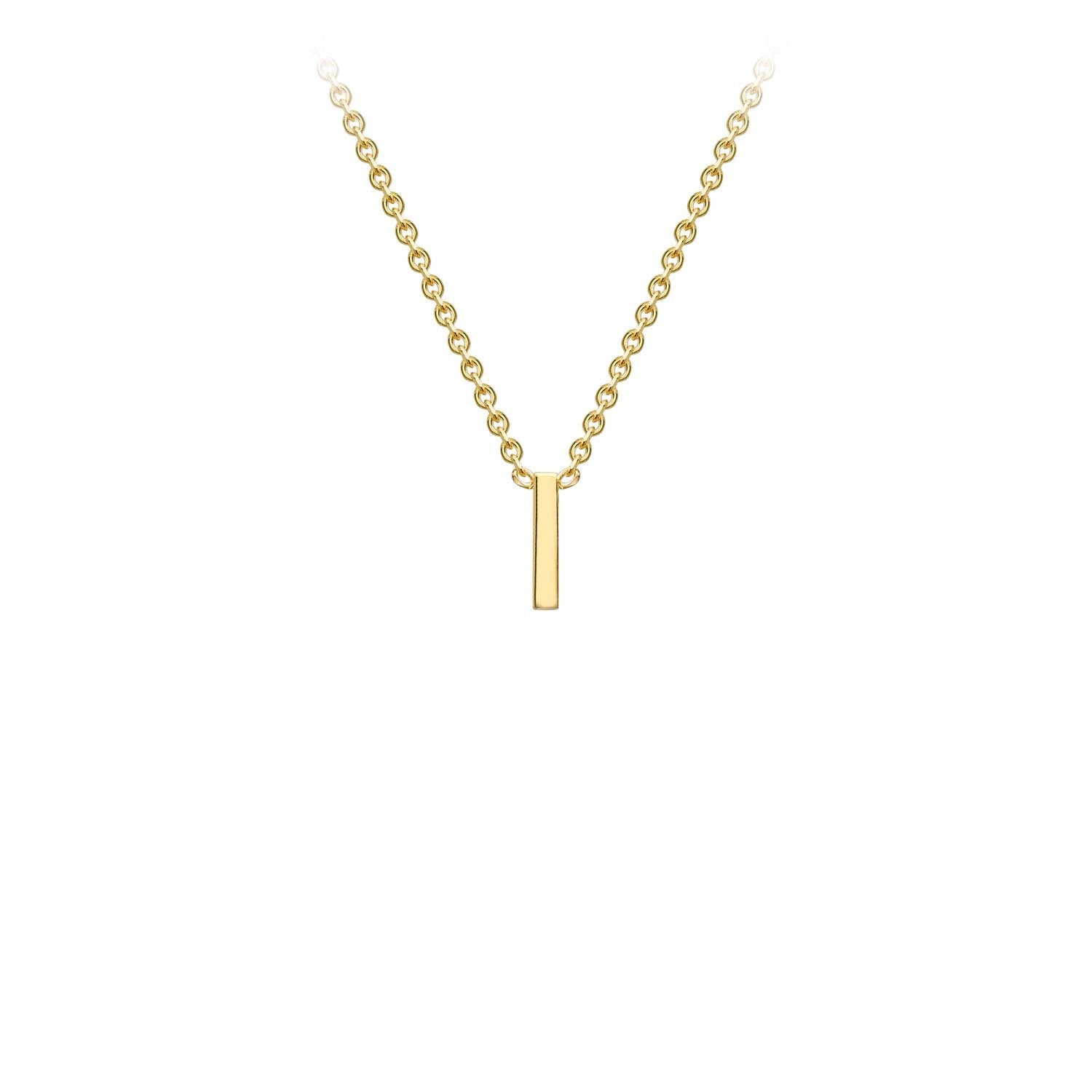 9ct Yellow Gold 'I' Petite Initial Adjustable Letter Necklace 38/43cm