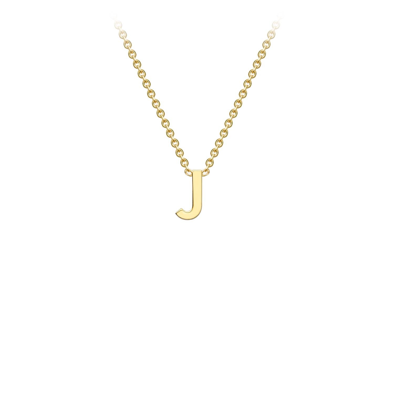 9ct Yellow Gold 'J' Petite Initial Adjustable Letter Necklace 38/43cm