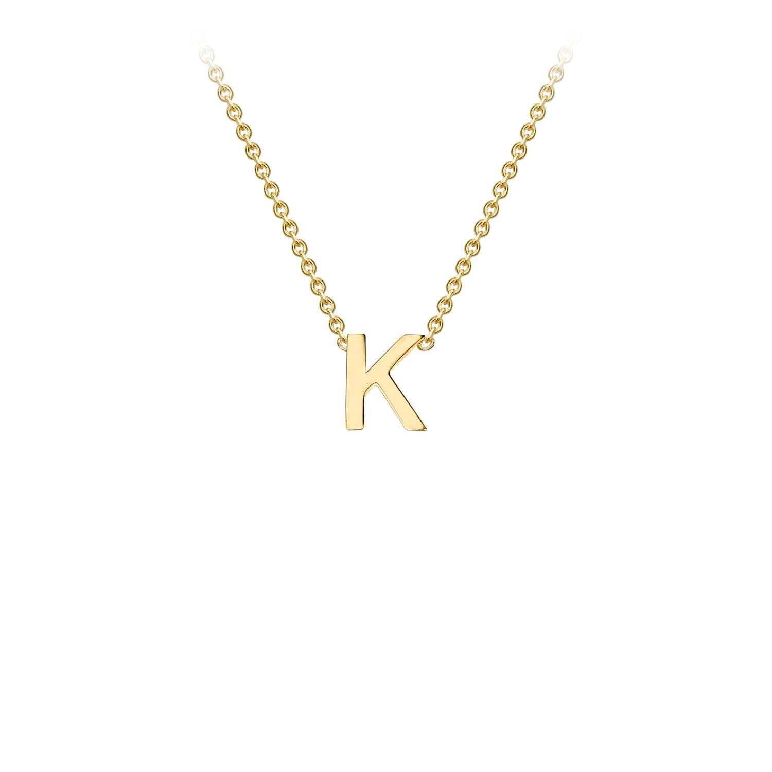 9ct Yellow Gold 'K' Petite Initial Adjustable Letter Necklace 38/43cm