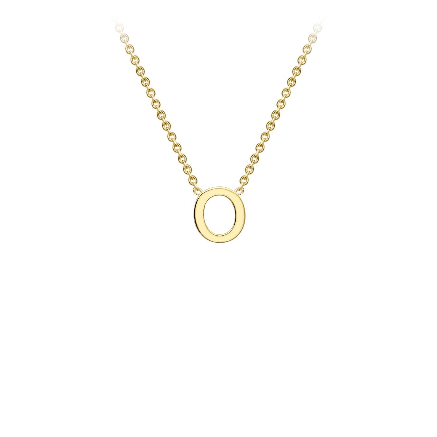 9ct Yellow Gold 'O' Petite Initial Adjustable Letter Necklace 38/43cm