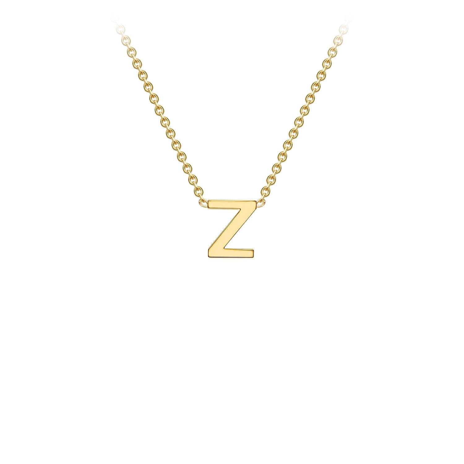 9ct Yellow Gold 'Z' Petite Initial Adjustable Letter Necklace 38/43cm
