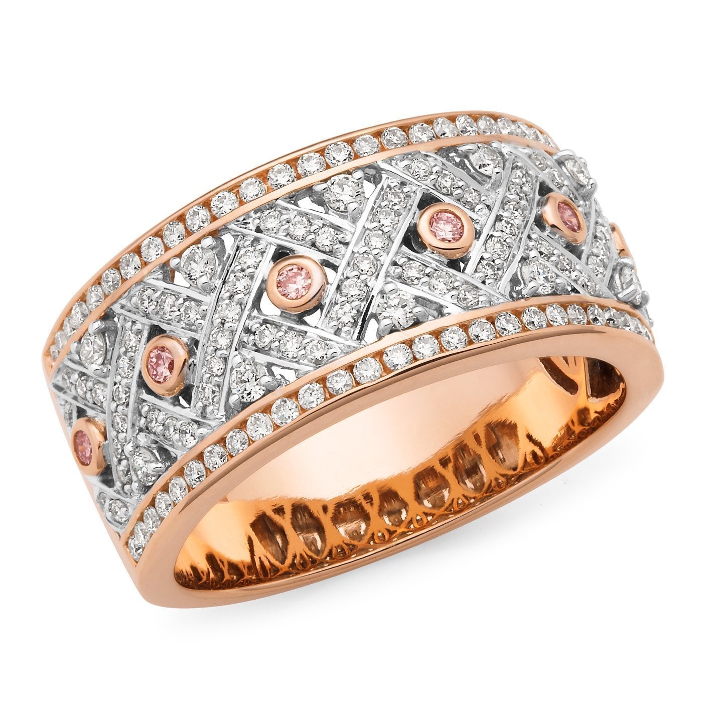PINK CAVIAR 0.85ct Pink Diamond Ring in 9ct Rose & White Gold