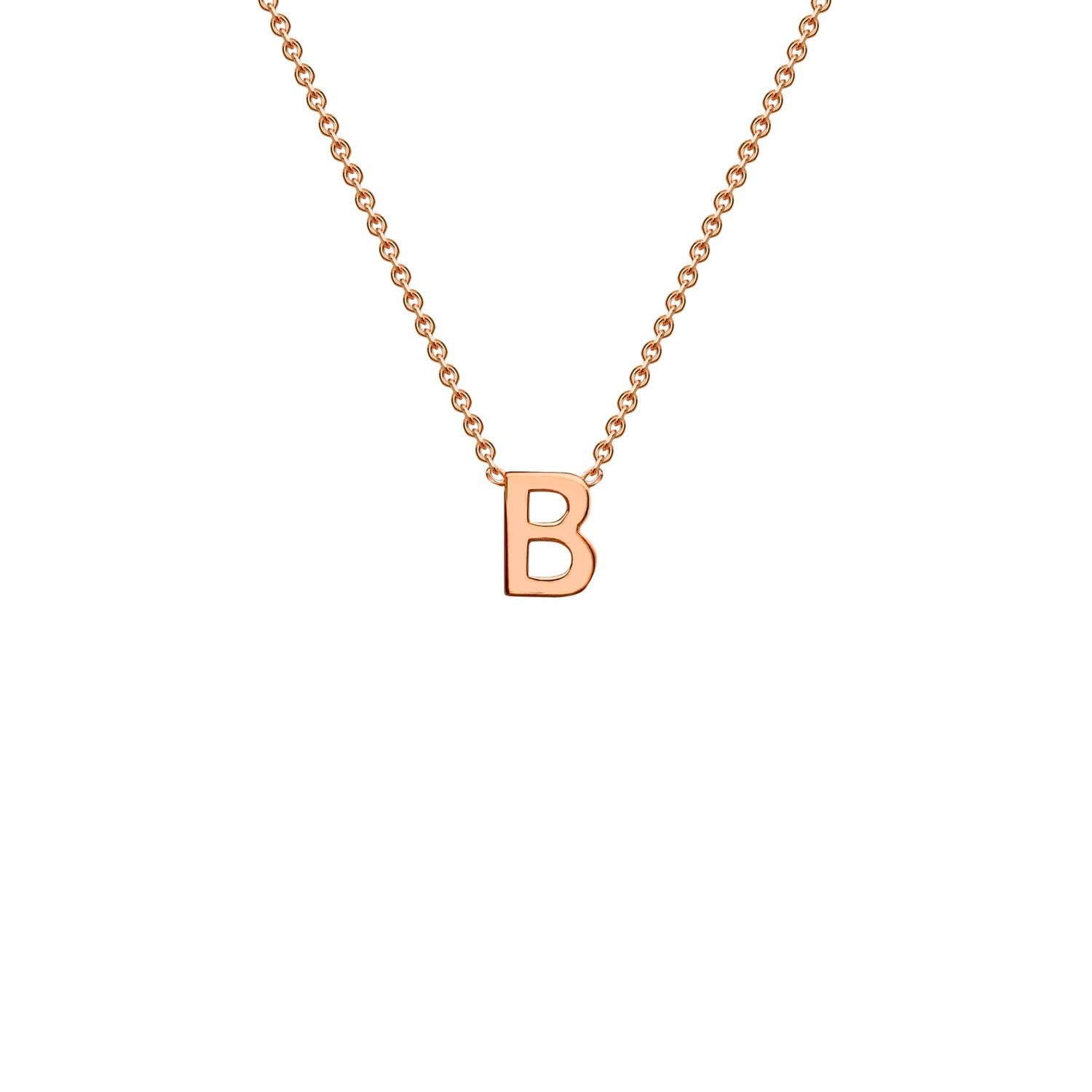 9ct Rose Gold 'B' Petite Initial Adjustable Letter Necklace 38/43cm