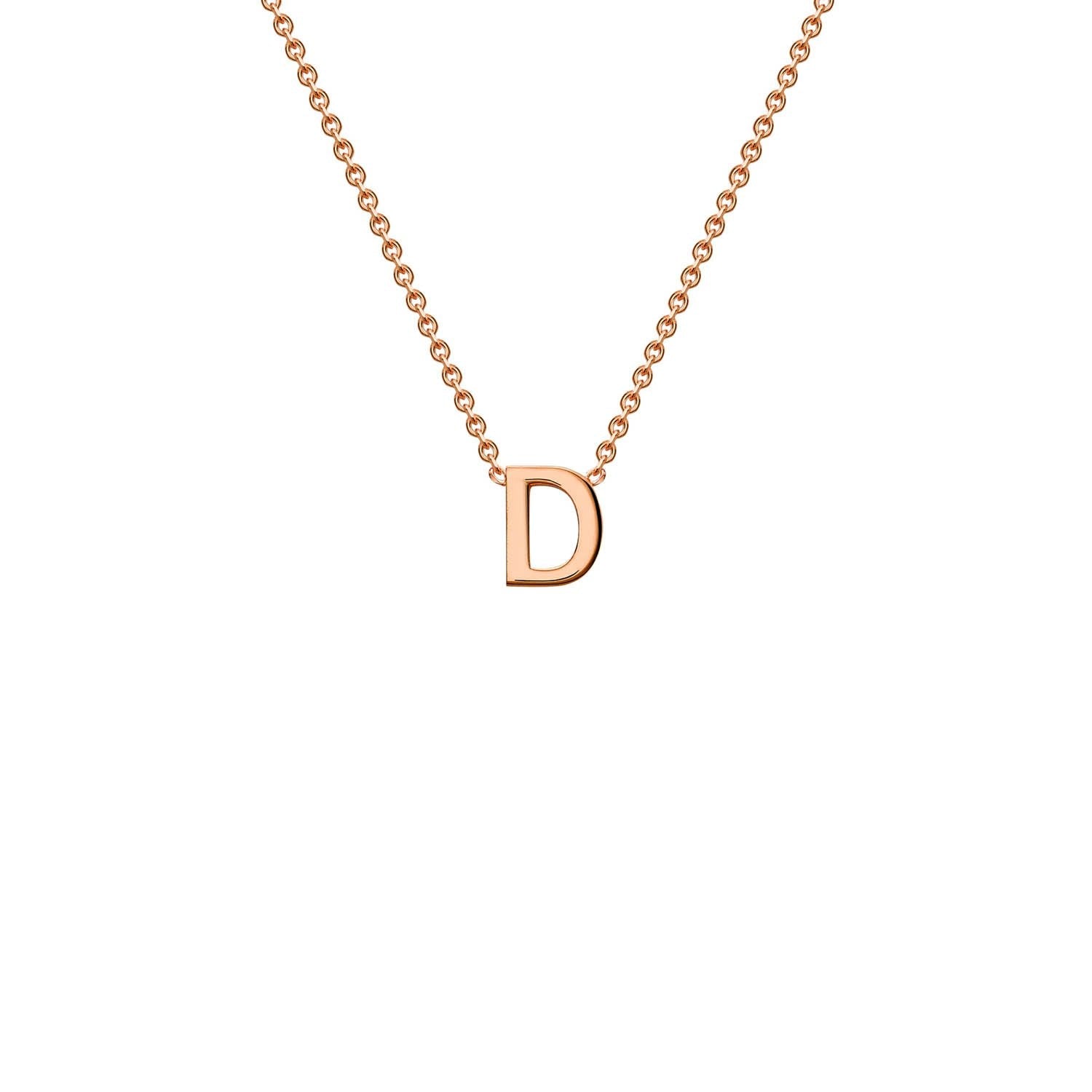 9ct Rose Gold 'D' Petite Initial Adjustable Letter Necklace 38/43cm