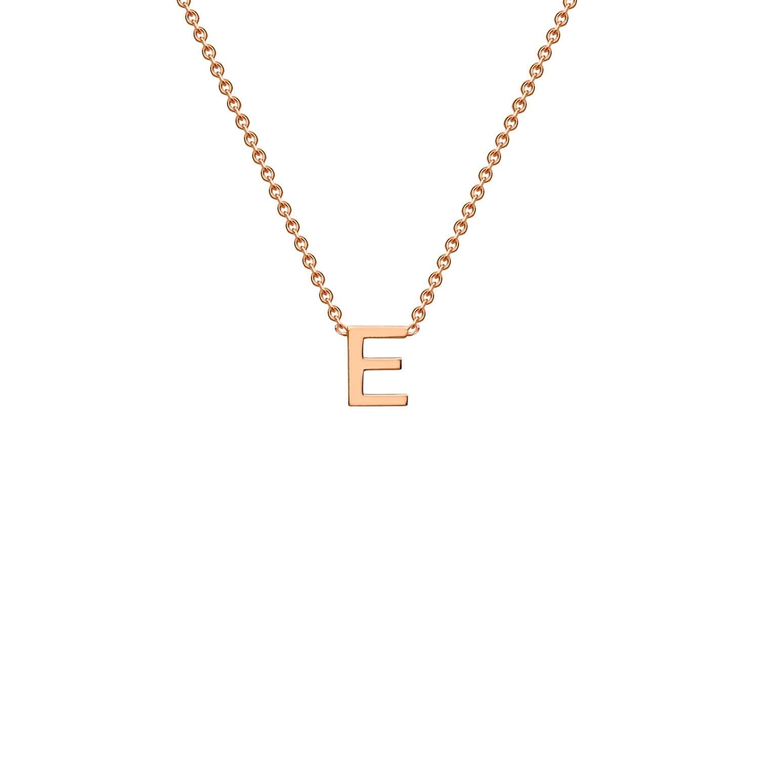 9ct Rose Gold 'E' Petite Initial Adjustable Letter Necklace 38/43cm