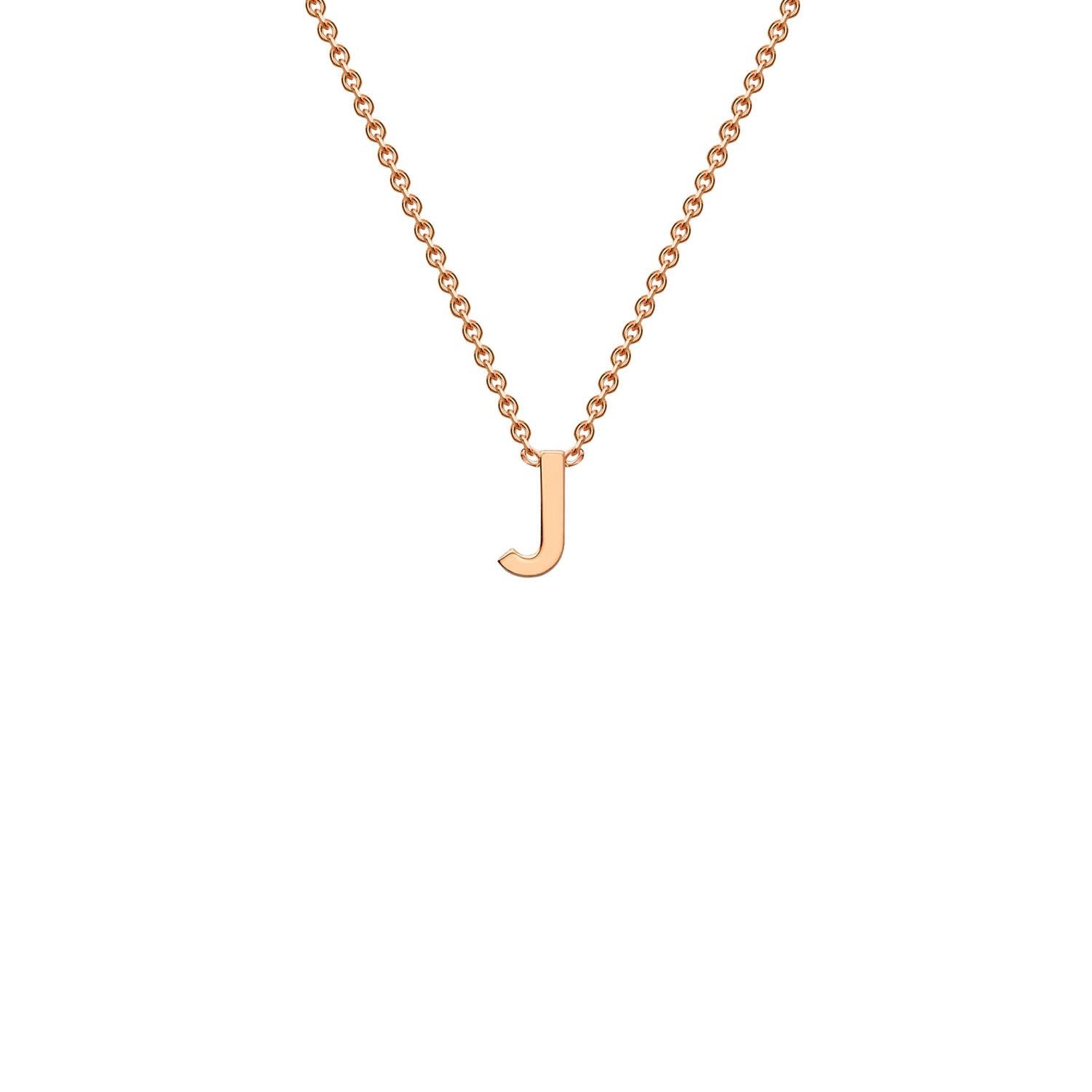 9ct Rose Gold 'J' Petite Initial Adjustable Letter Necklace 38/43cm